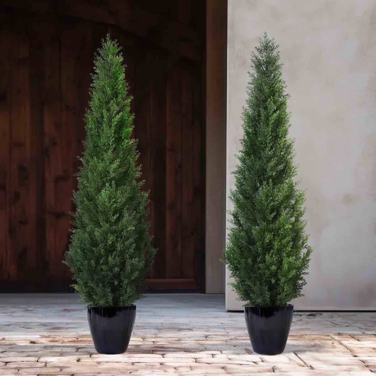 Adcock Faux Cedar in Pot, Fake UV Rated Potted Tree, Faux Green Plant, Fake Tree for Home Décor