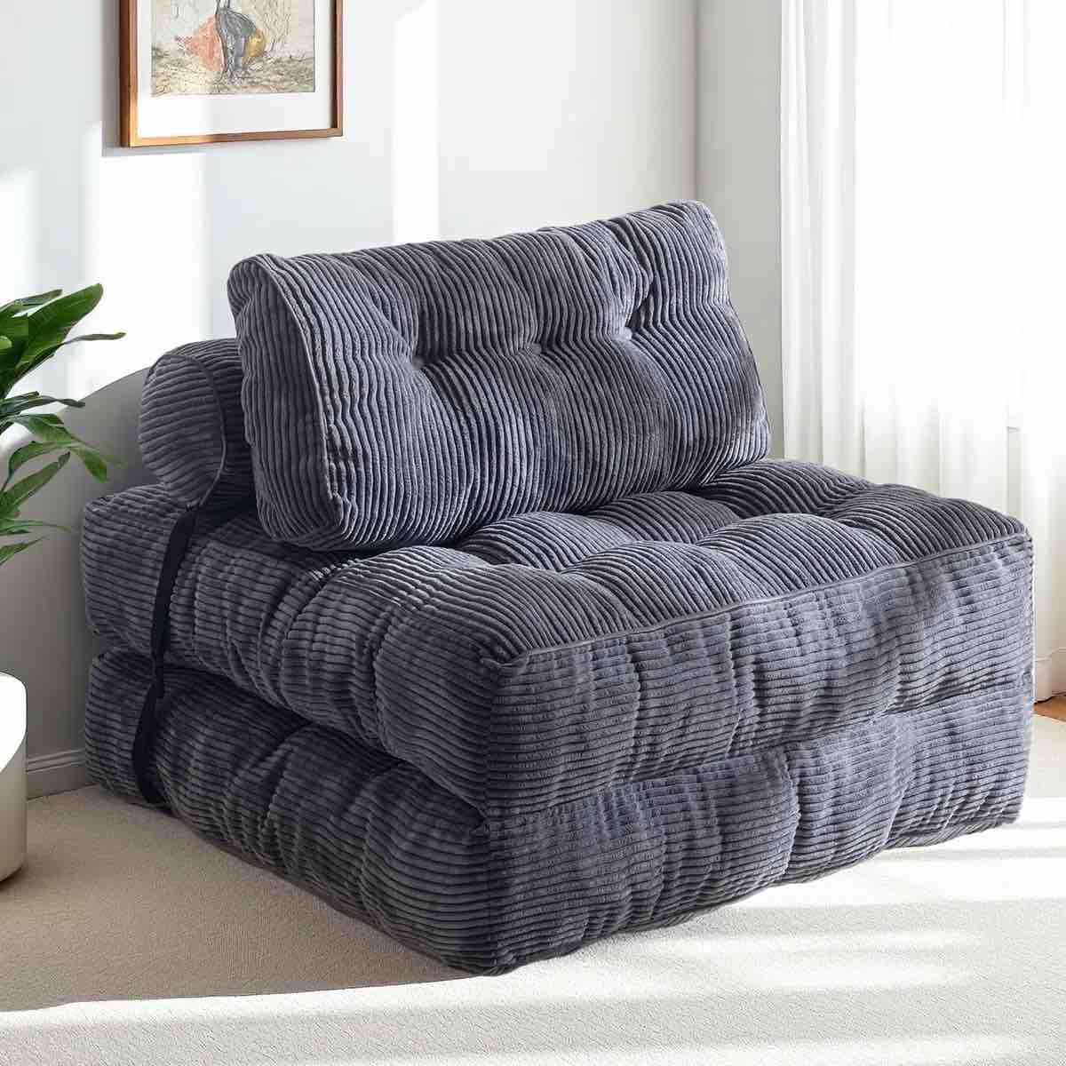 Medium Corduroy Bean Bag Chair,fold floor Bean Bag sofa bed By Trule 