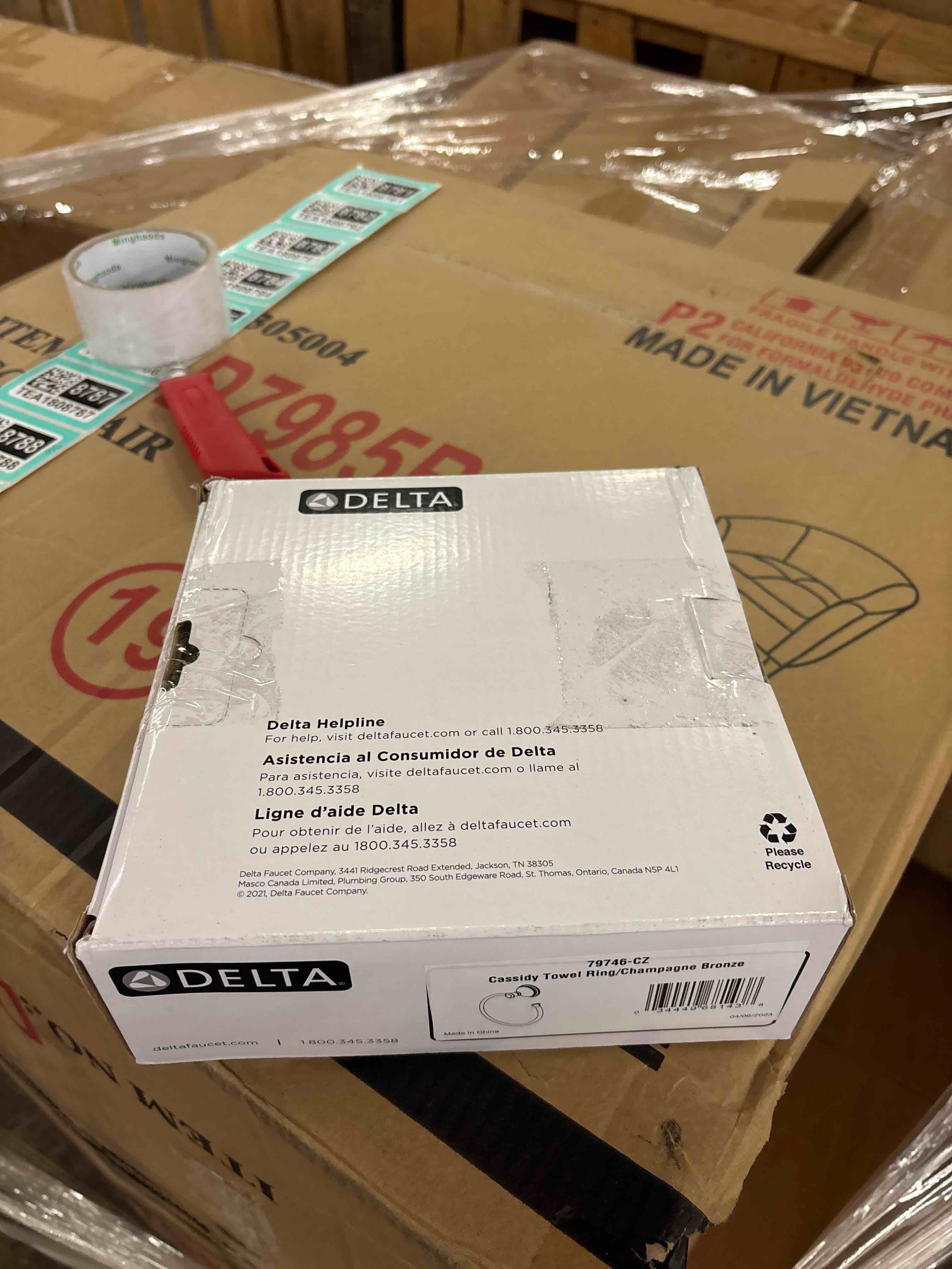 Condition photo showing New/Like New for Delta Cassidy Towel Ring  Champagne Bronze