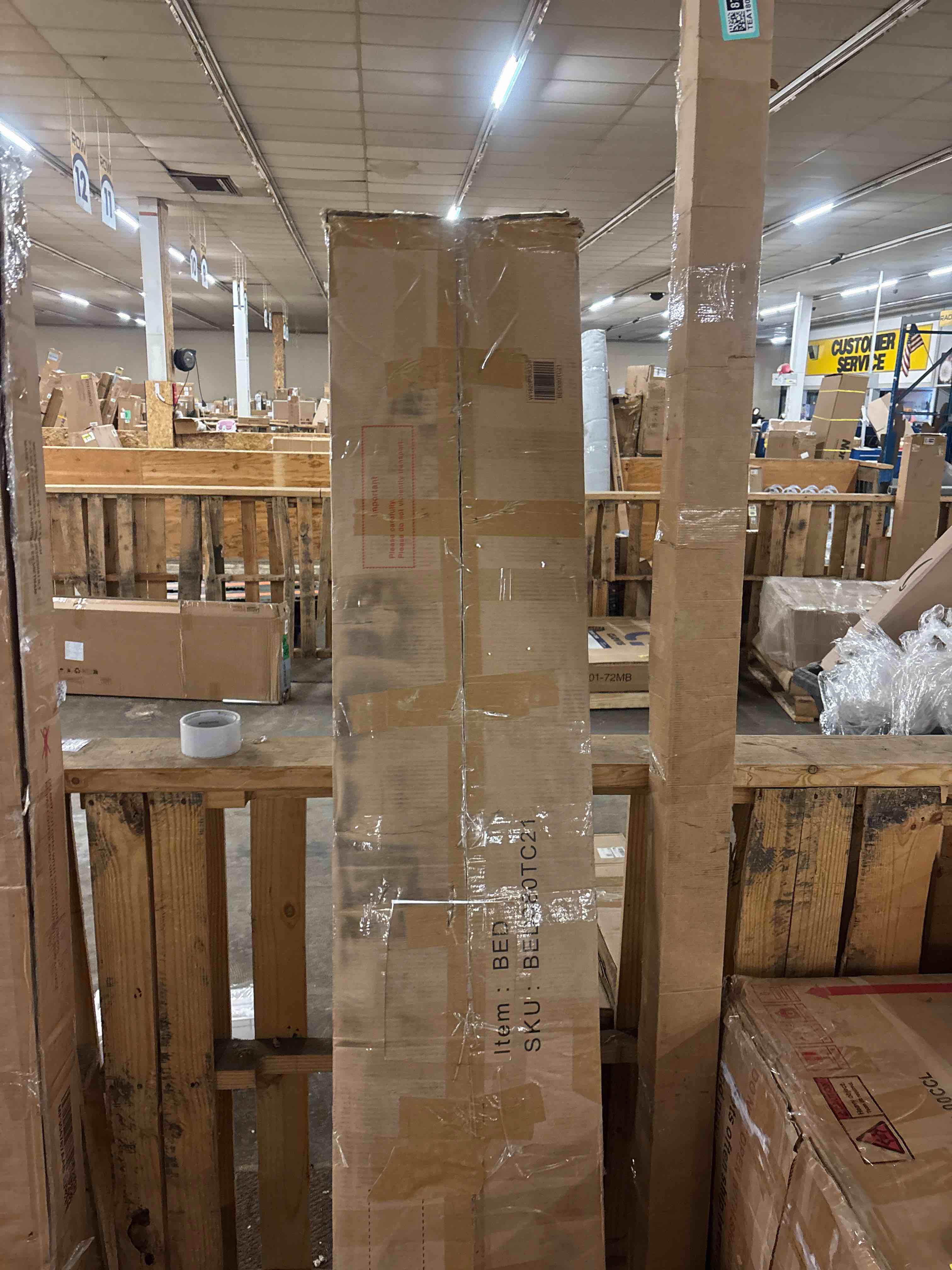 Condition photo showing New/Like New for Twin Size Children's Bed Frame with LED Light Strips, roof-Shaped Iron Frame Bed, White,78.5" L x 40.9" W x 58.4" H