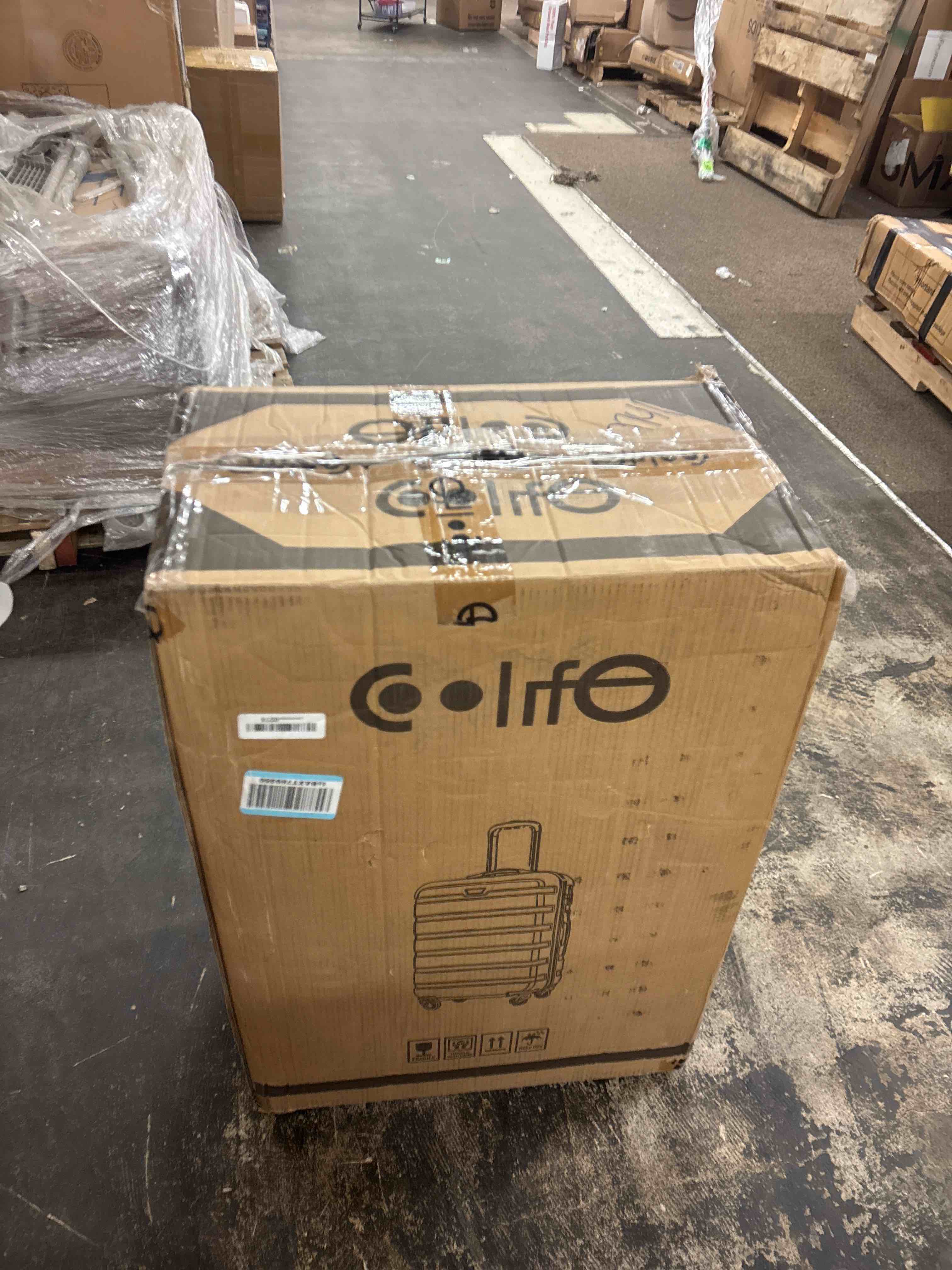 Condition photo showing New/Like New for Coolife Luggage 3 Piece Set Suitcase Spinner Hardshell Lightweight TSA Lock (apricot white, 3 piece set(20in24in28in)) apricot white 20in24in28in