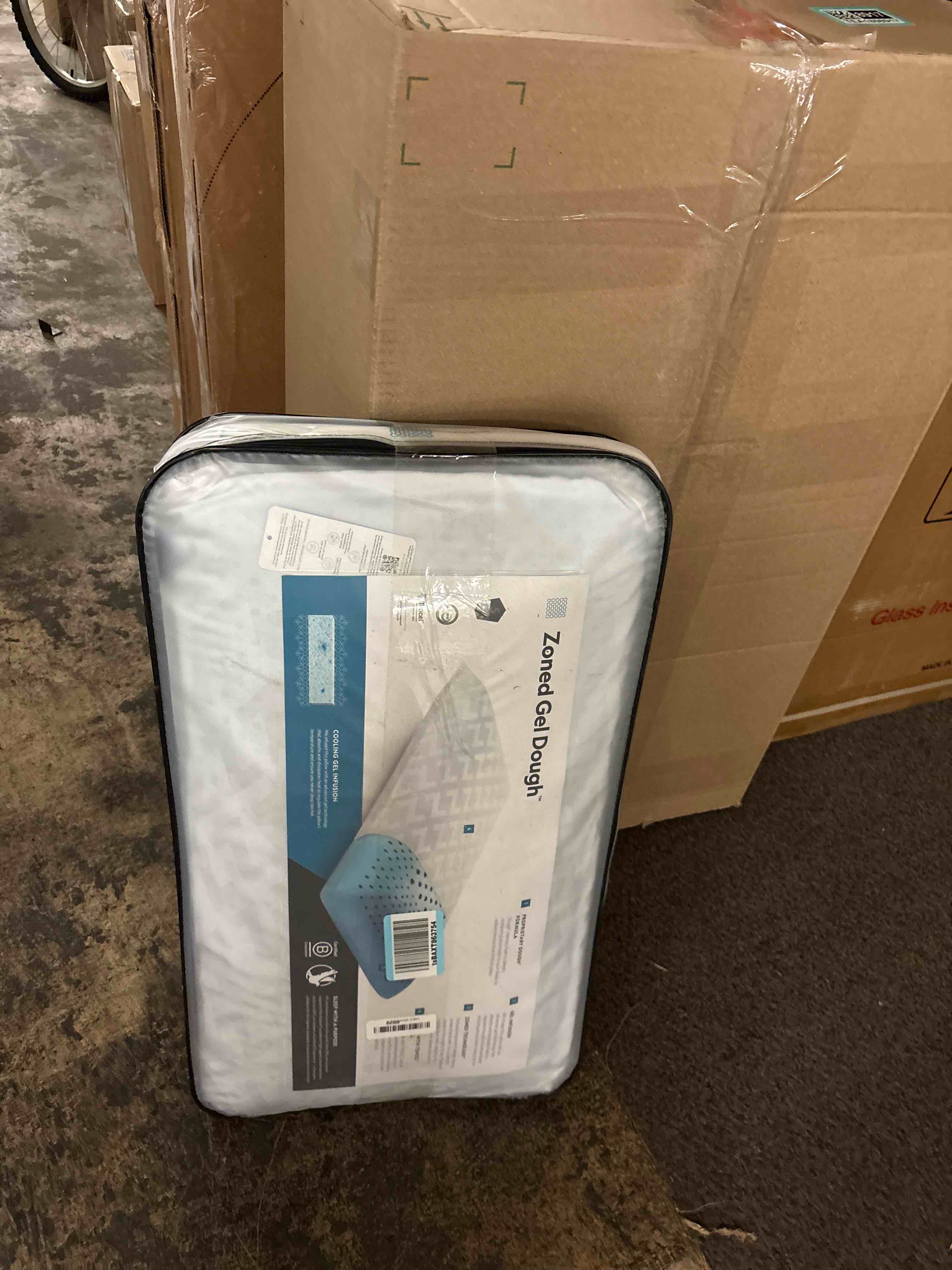 Condition photo showing New/Like New for MALOUF Zoned Dough Gel-Infused Memory Foam Bed Pillow-5-Year U.S. Warranty-Queen-Mid Loft, Queen Mid Loft