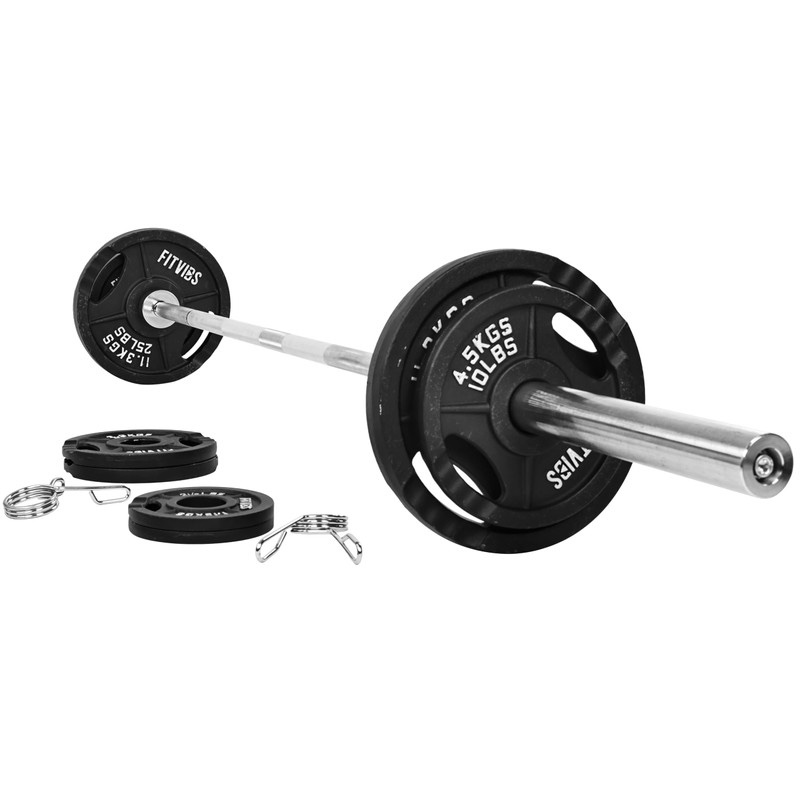 2" Cast Iron Weight Plates & Barbell | 2.5LB to 10LB Standard Gym Plates , | Black with Silver Numbers for Barbell, Dumbbell, Powerlifting & Home Gym