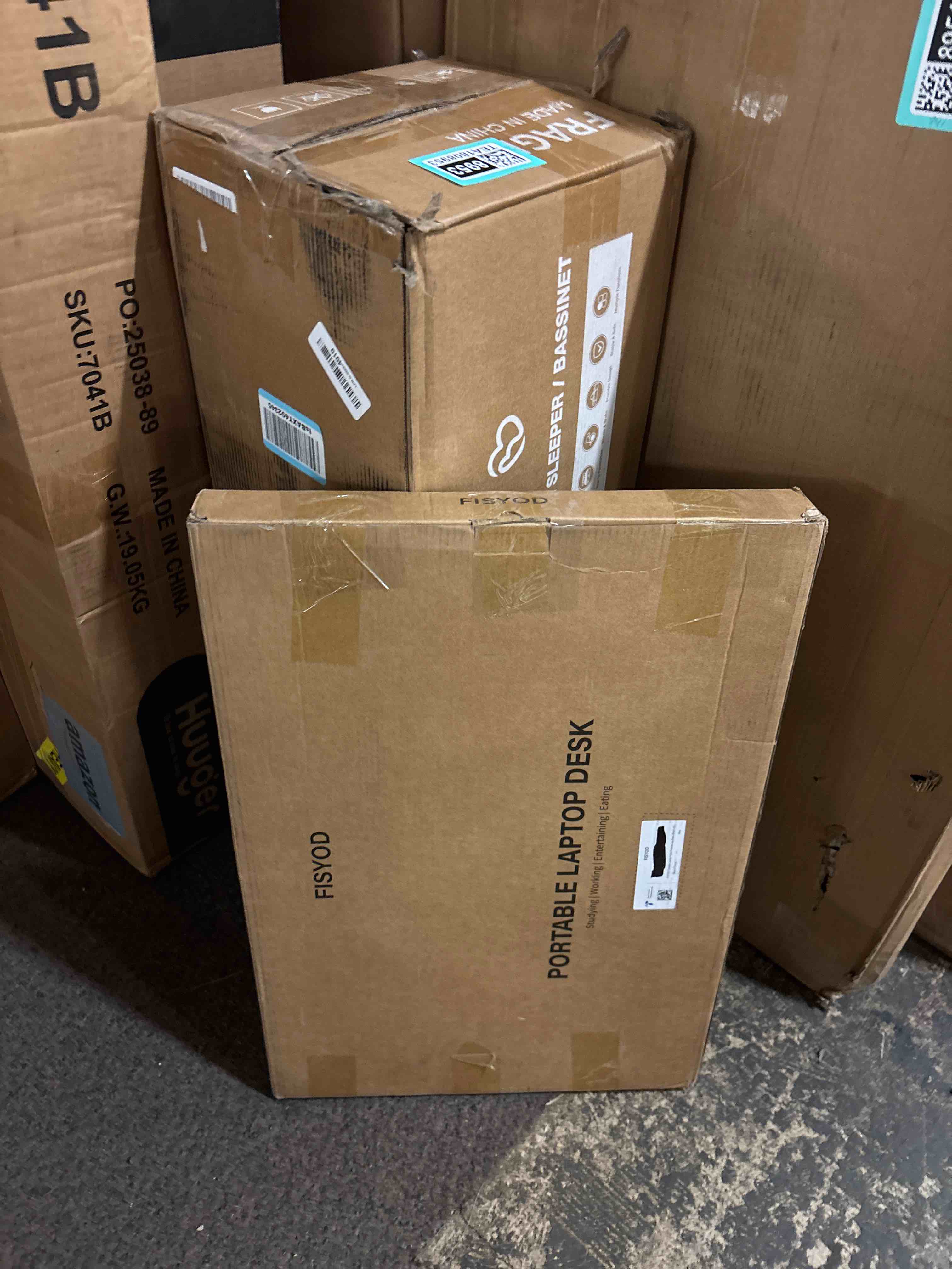 Condition photo showing New/Like New for Foldable Laptop Table, Portable Lap Desk Bed Table Tray, Laptop Stand with Cup Holder & Tablet Slot & Lifting Handle for Working Writing Drawing & Eating (Black)