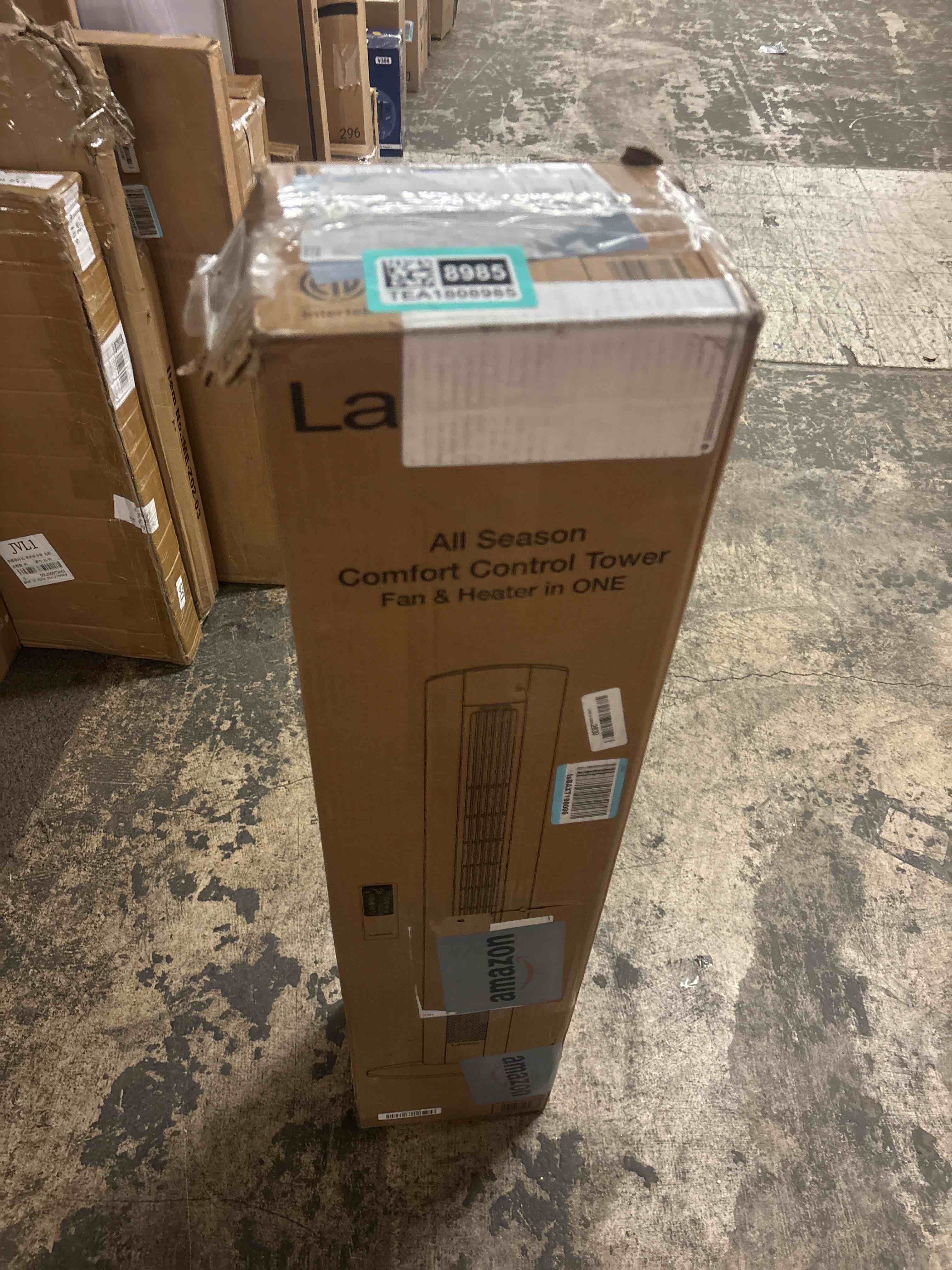 Condition photo showing New/Like New for Lasko Oscillating All Season Tower Fan and Space Heater in One for Home with Adjustable Thermostat, Overheat Protection, 4 Fan Speeds, 3 Heat Settings and Remote, 42 Inches, 1500W, Gray, FH515