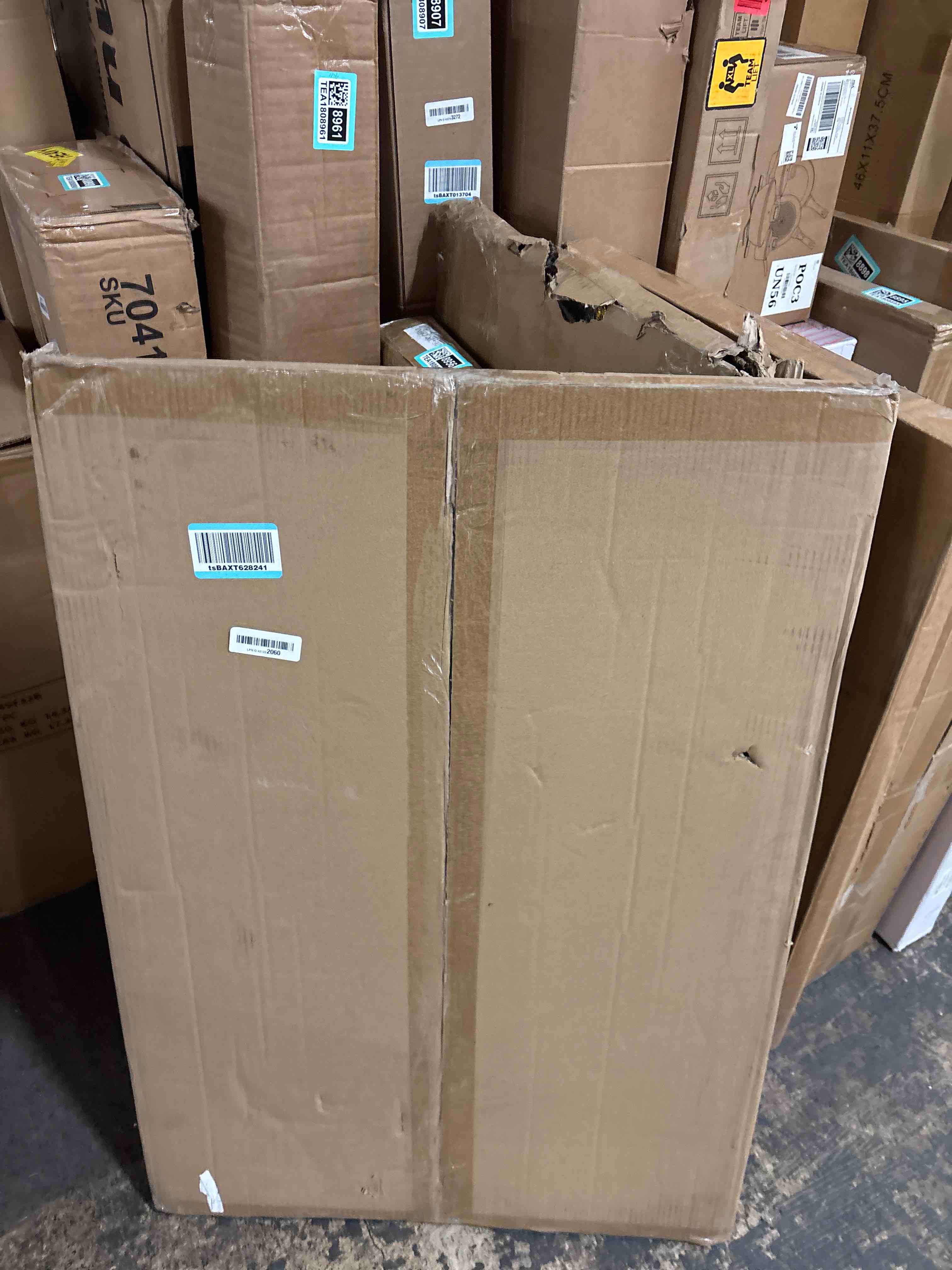 Condition photo showing New/Like New for 24x36 Poster Frame Brown Wood, Rustic Natural 36x24in Woodgrain Picture Frame, Modern Brown 24 x 36inch Gallery Wall Photo Frame with HD Plexiglass, Horizontal Vertical Wall Mounting Display 1pcs Brown 24x36