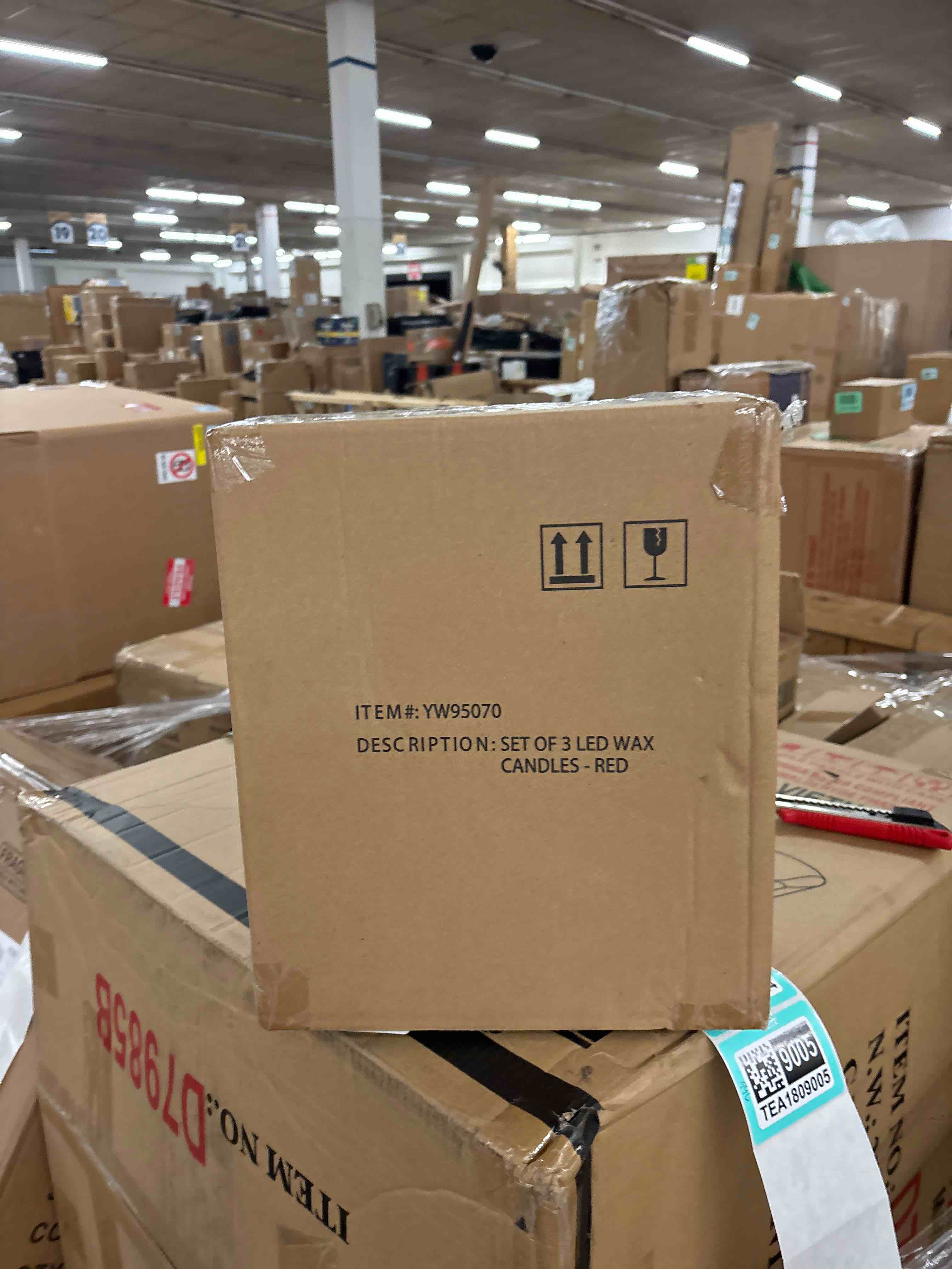 Condition photo showing New/Like New for Northlight LED Flameless Flickering Wax Pillar Candles - 8  - Red - Set of 3