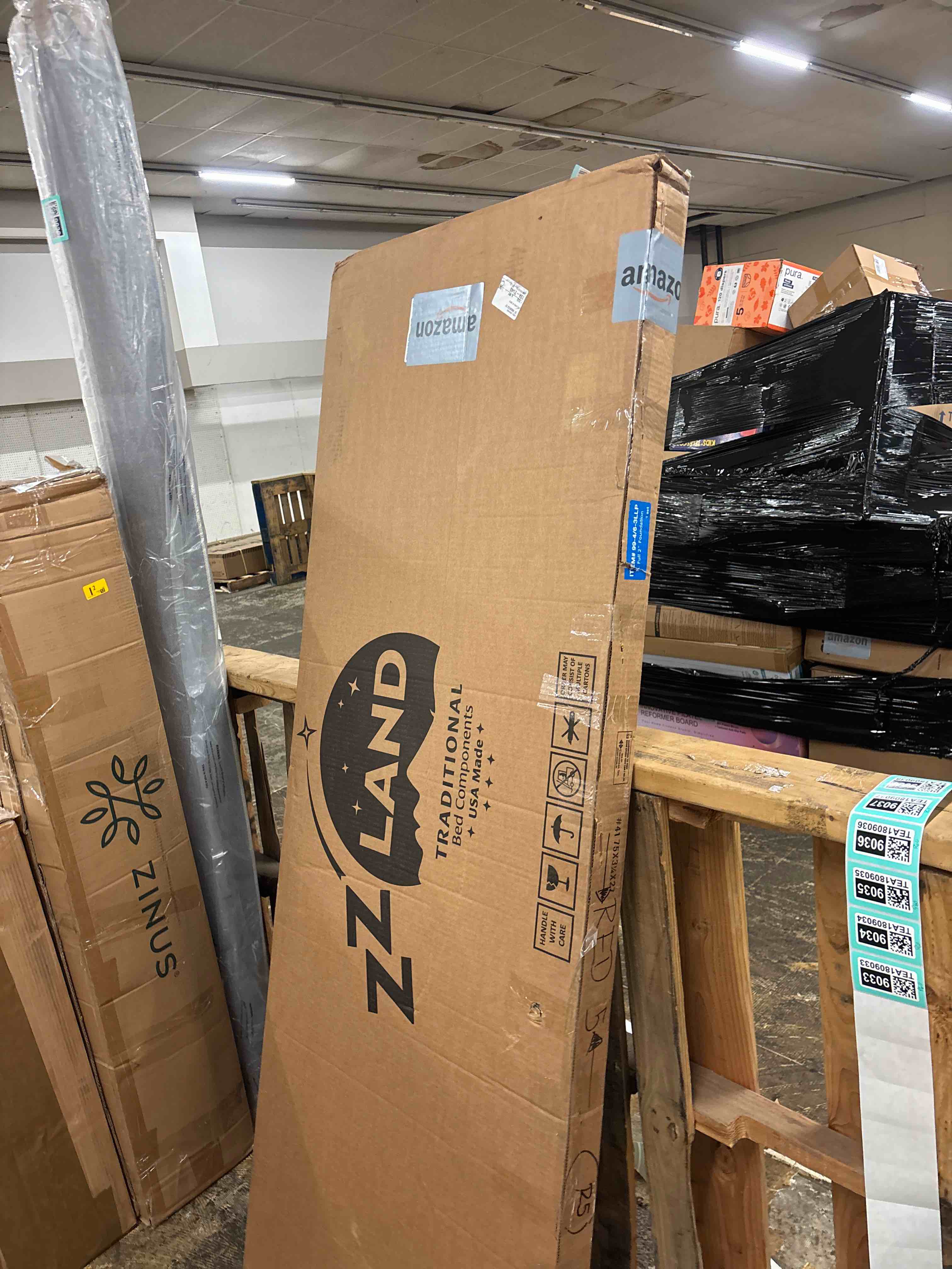 Condition photo showing New/Like New for Greaton, Box Spring Bed Base Full Size, 2-Inch Wood Foundation - Amish Made in USA - Quiet Noise Free, 2-Pieces Under Mattress-Support BoxSpring, Fully Assembled, White