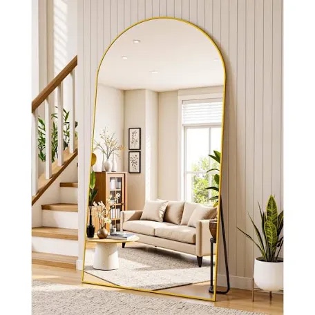 AUYHM Gold Mirror 34"x76",Nano Glass Large Mirror Full Length, Gold Mirror Full Length,Tall Mirror Full Body