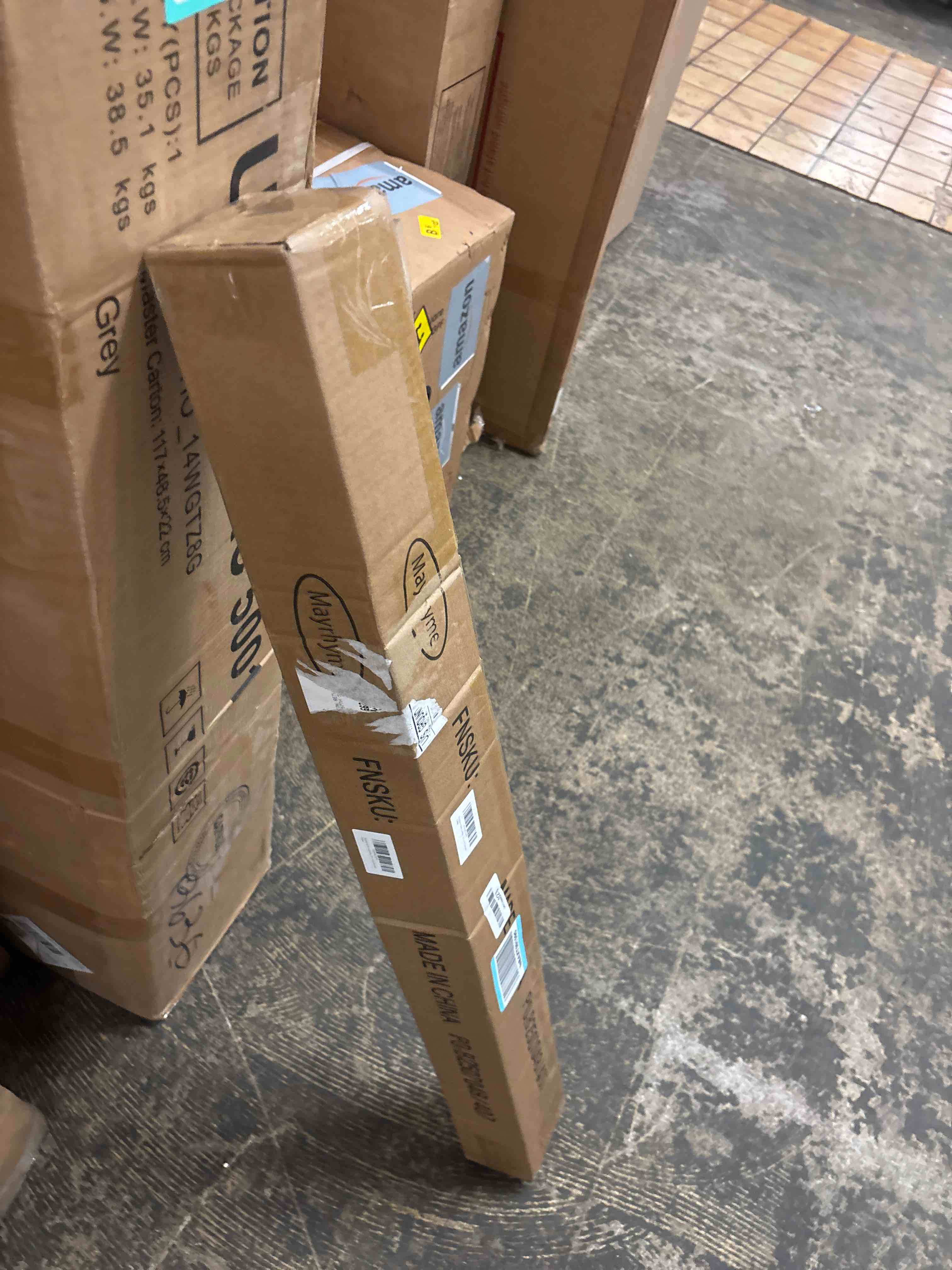 Condition photo showing New/Like New for Warm Gold Bay Window Curtain Rods with Aluminum End Cap Finials and Brackets,Adjustable 36-72 Inch Center Rod for windows (24-68''), 20-36 Inch Side Rods for windows (16-32''),1 Inch Diameter 20-36"&36-72"&20-36"(3 Sided) Warm Gold