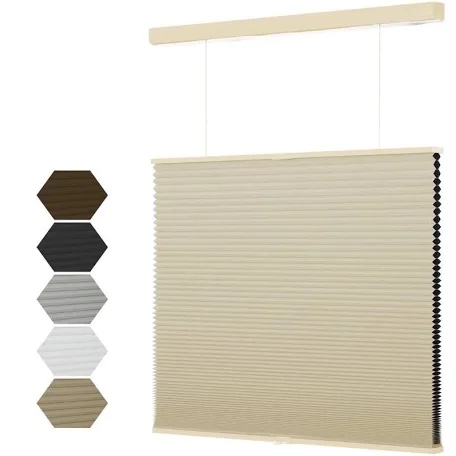 Condition photo showing New/Like New for MYshade Top Down Bottom Up-TDBU Cellular Shades, 1.5 inch Cordless Blackout Honeycomb Pleated Blinds for Windows Home Bedroom Office, Light Control, Thermal Insulated,33.5" W x 72" H,Beige