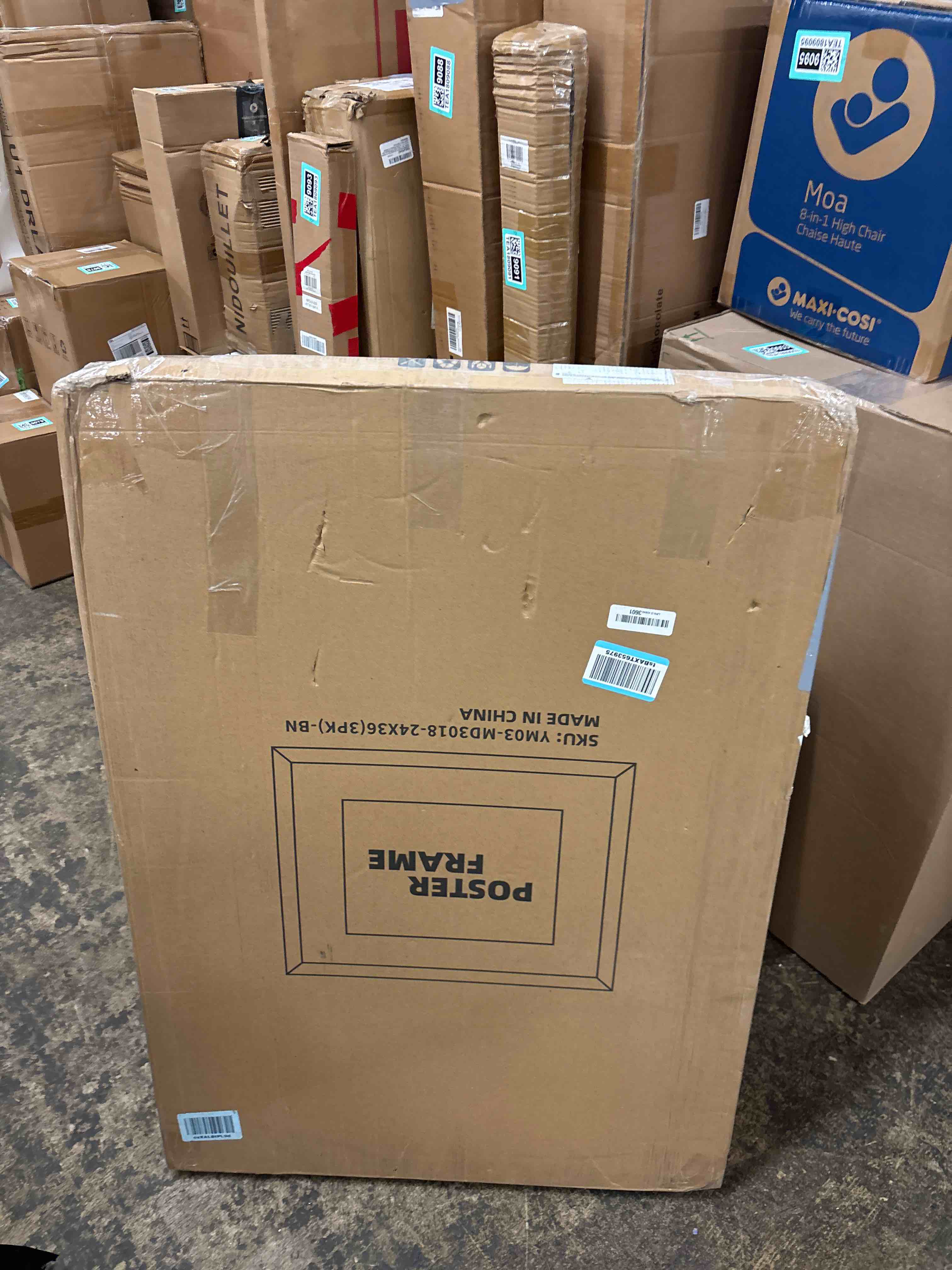 Condition photo showing New/Like New for 24x36 Picture Frame Brown Set of 3, Display Pictures 20x30 with Mat or 24 x 36 Without Mat, Poster Frames 24x36 for Wall Hanging Horizontal and Vertical Brown 24x36(3PK)