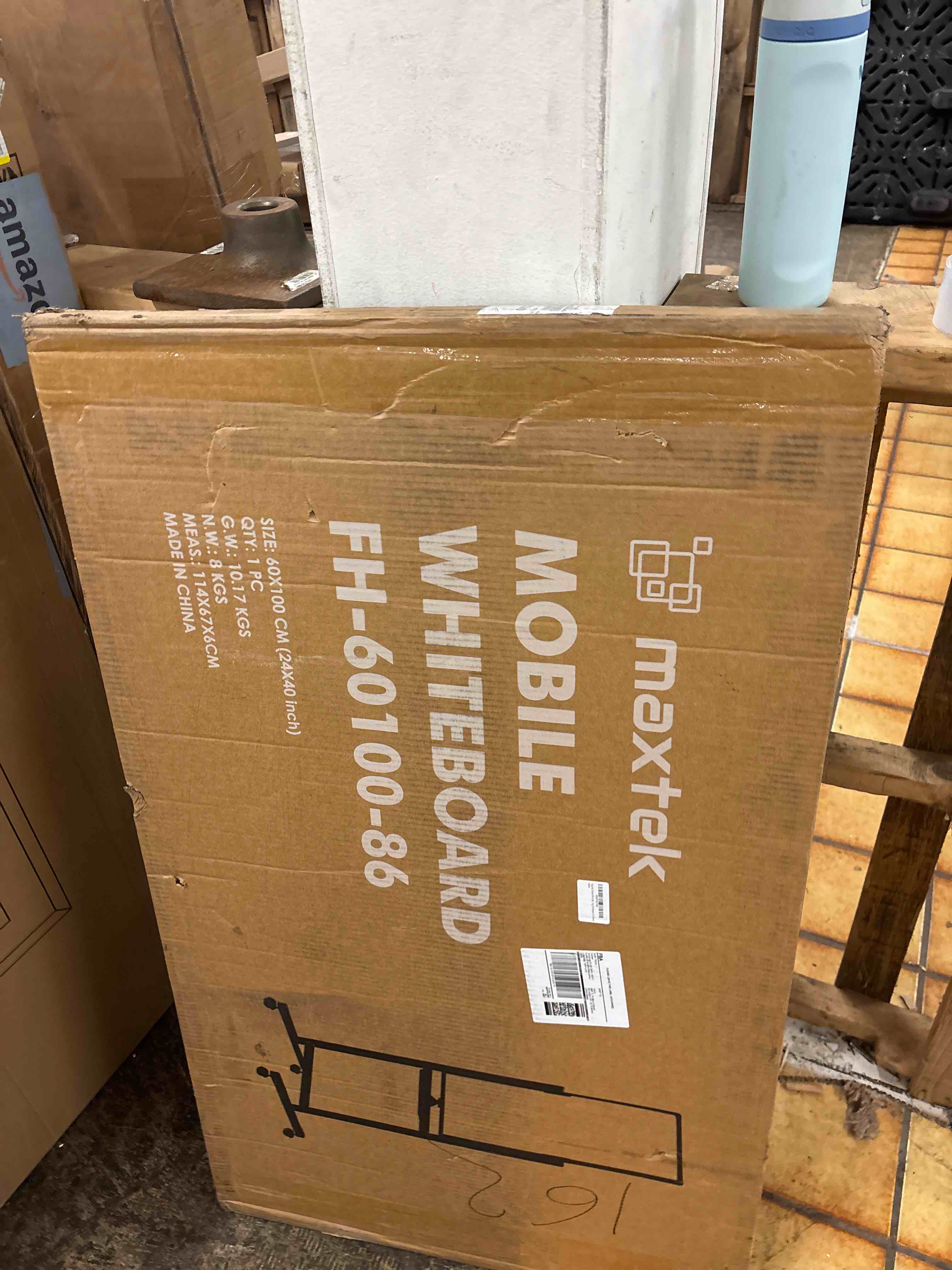 Condition photo showing New/Like New for maxtek Magnetic Mobile White Board, 40 x 24 Double Sided Dry Erase Board Rolling Whiteboard, Aluminum Frame Standing Whiteboard on Wheels for Home Office Classroom (40 x 24 Black) Black 40 x 24