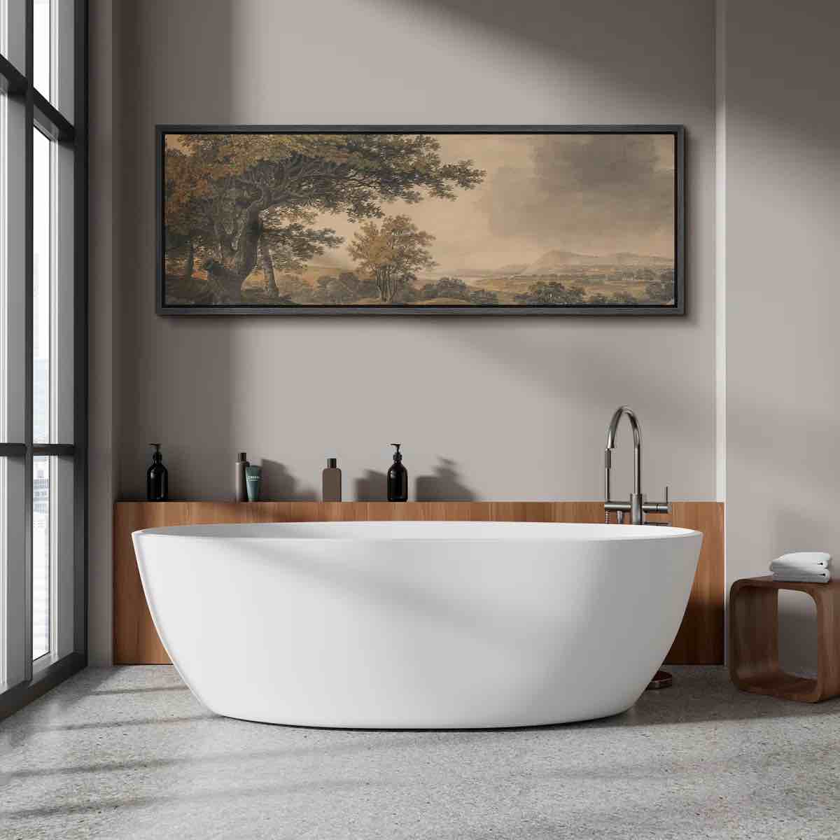 Pastoral Countryside Landscape with Trees Modern Art