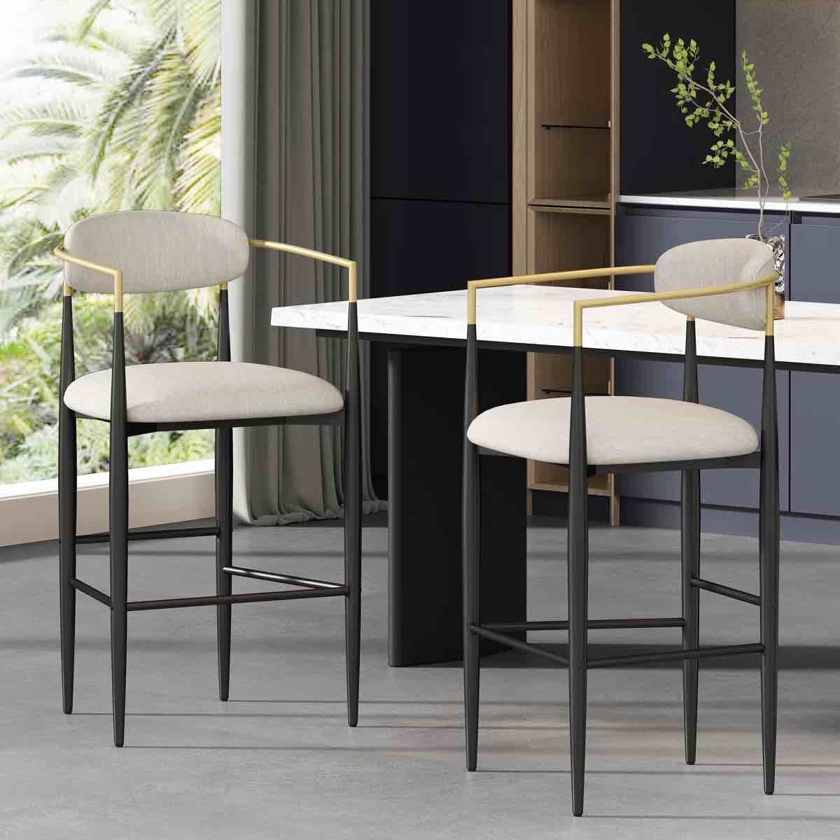 Amen Upholstered Bar Stools (Set of 2)