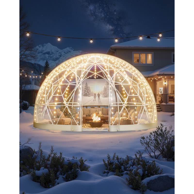 Condition photo showing New/Like New for Garden Bubble Tent for 4-7 Person Outdoor Clear Geodesic Dome