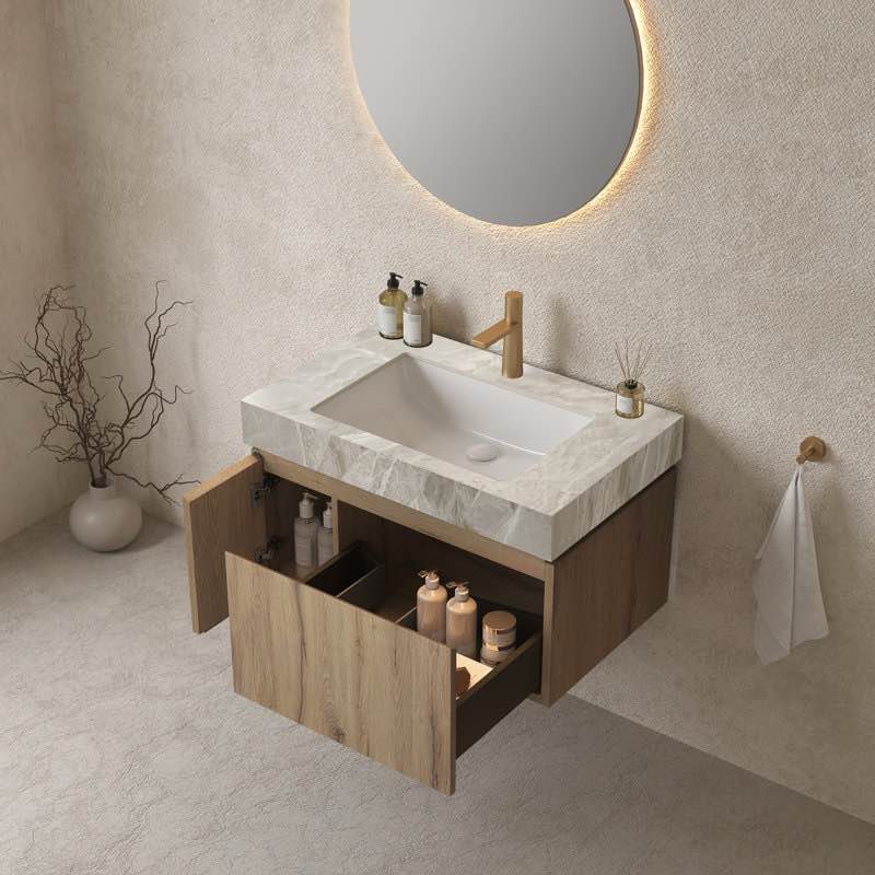 Condition photo showing New/Like New for Luxstone Modern Luxury Vanity with Sintered Stone Countertop and Ceramic Basin
