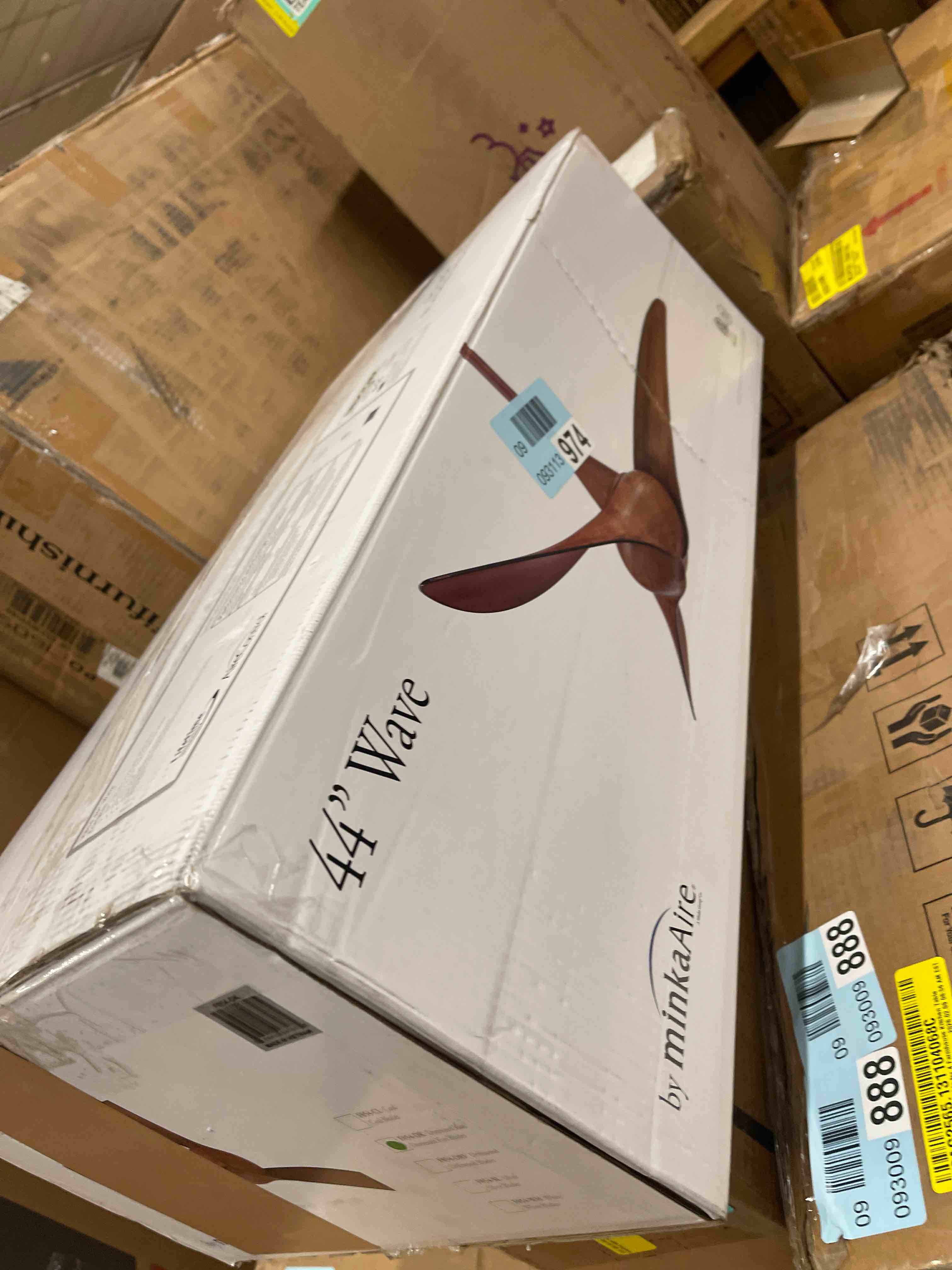 Condition photo showing New/Like New for Minkaaire Wave 44 Wave 44  3 Blade Indoor Ceiling Fan - Distressed Koa