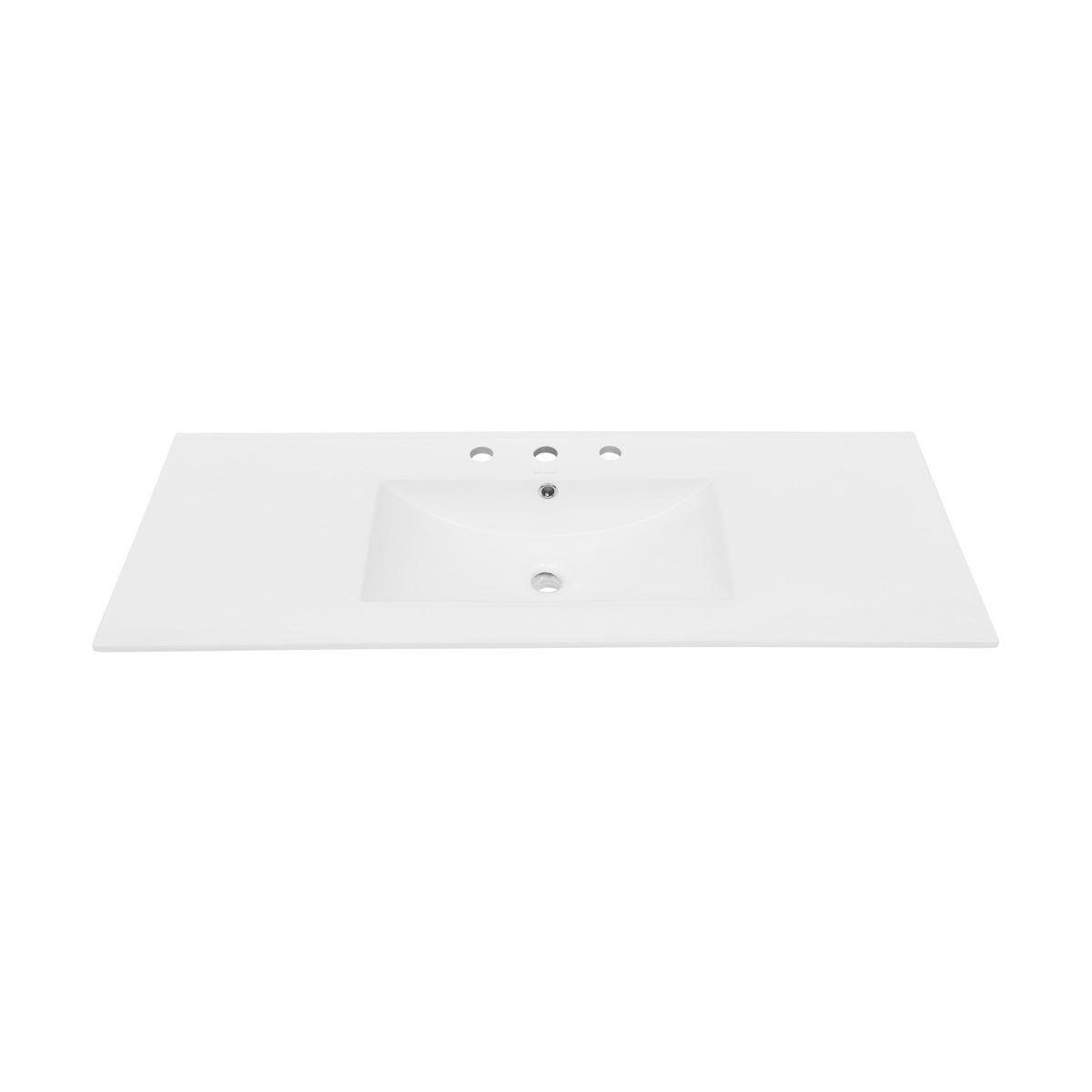 Condition photo showing New/Like New for 48" 3-Hole Widespread Vanity Sink Top in Glossy White