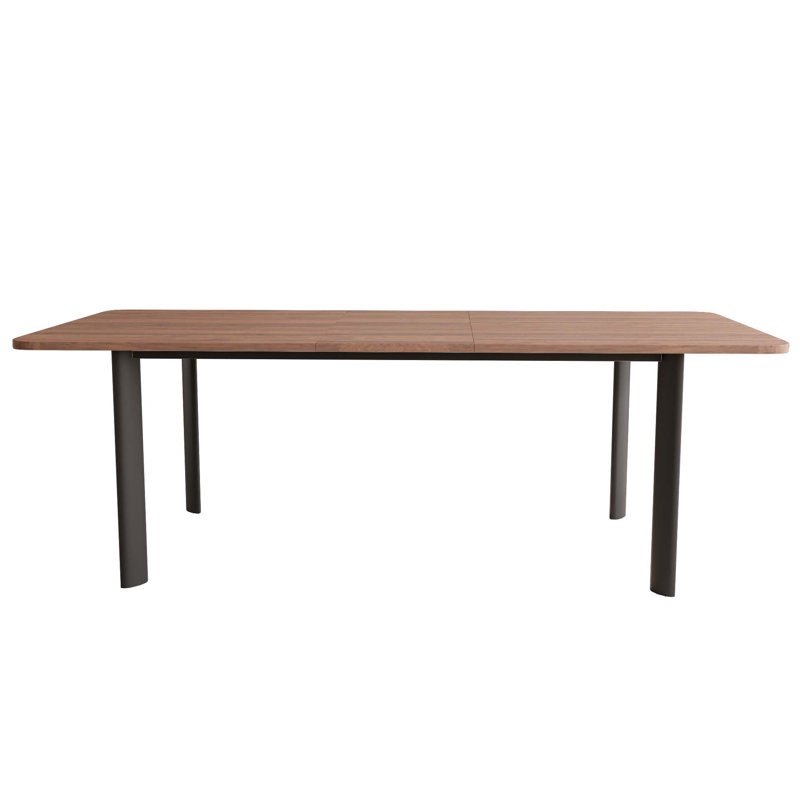 Condition photo showing New/Like New for  63'' to 78.7'' Oak Extendable Mid-Century Kitchen Dining Table, Modern Dining Table For 6-8 Personal with Carbon Steel Legs(Table)