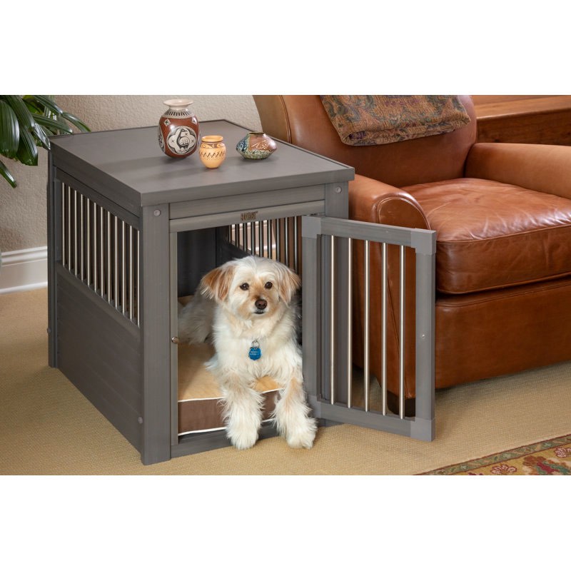 Southwick ECOFLEX Furniture-Style Dog Crate End Table Design, Medium (25.2" H x 21.1" W x 29.5" D), Gray  
