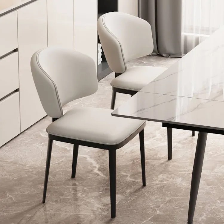 Condition photo showing New/Like New for Cathelijn Modern Faux Leather Dining Chairs, Set of 2, Black Metal Legs By Latitude Run
