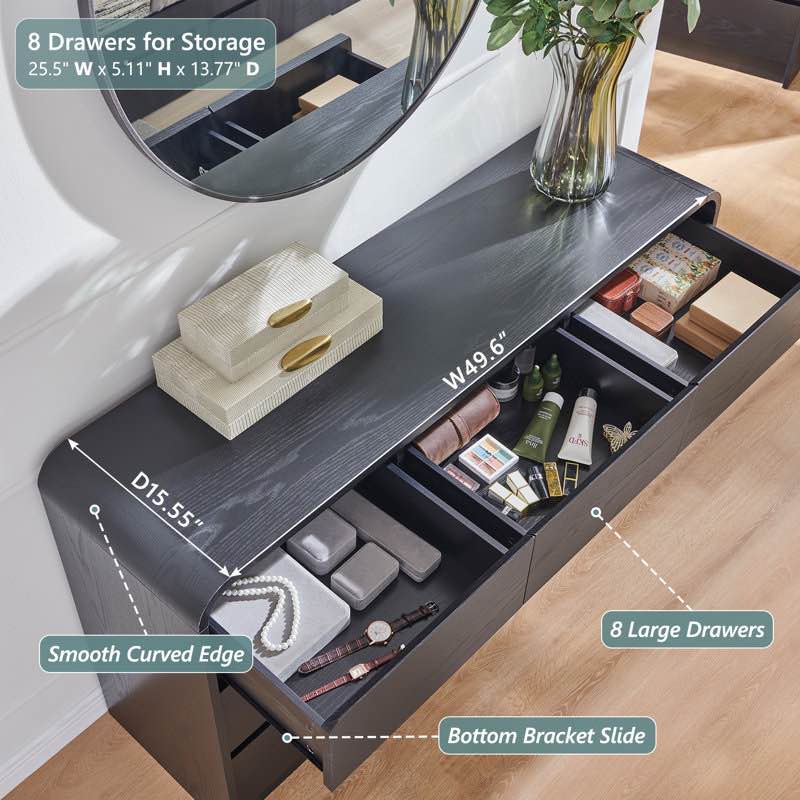 Condition photo showing New/Like New for Ebern Designs Maud Modern 8 Drawers Dresser