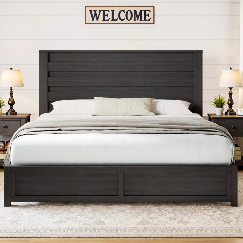 Condition photo showing Good Condition for  Louby 49" Farmhouse Platform Bed, Black