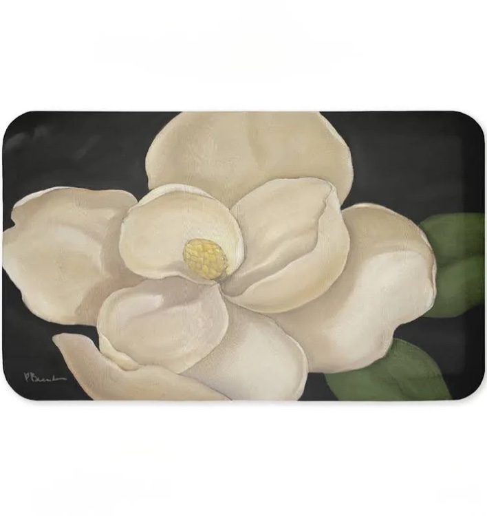 Condition photo showing New/Like New for Vintage magnolia Grandy Flora, printed anti-fatigue floor mat design