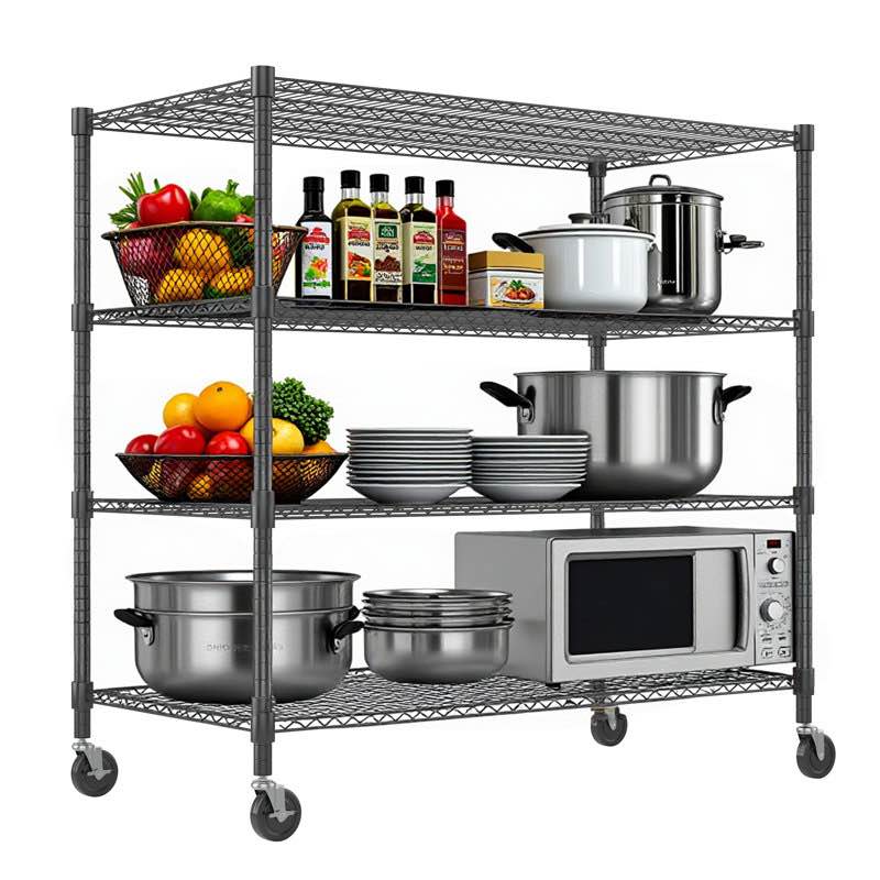 Condition photo showing New/Like New for Heavy Duty Storage Shelves, Tier Wire Shelving Unit With Wheels, Commercial Adjustable Metal Shelves For Storage, Garage Rack Pantry Shelves Kitchen Shelving