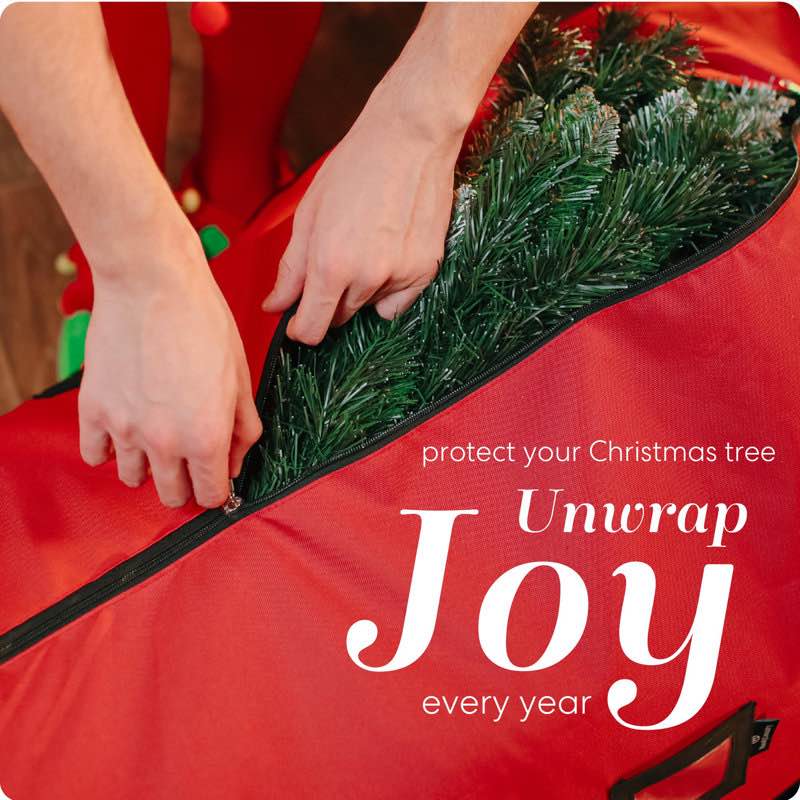 Condition photo showing New/Like New for Rolling Christmas Tree Storage Bag For 9Ft Artificial Trees - Heavy Duty Zippered Carrier With Wheels & Handles, Waterproof Dustproof Holiday Decoration Organizer