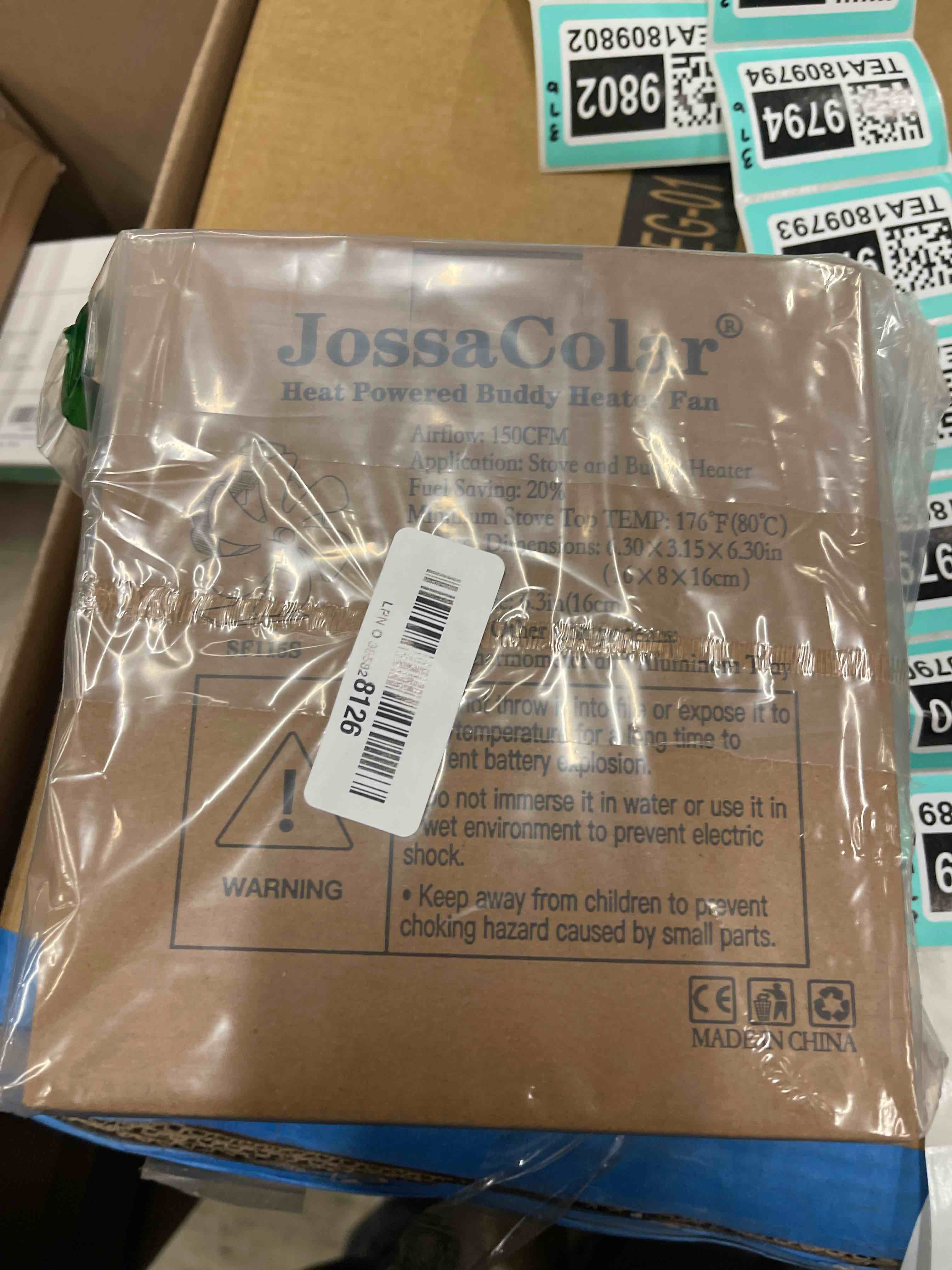 Condition photo showing New/Like New for Wood Stove Fan Compatible for Buddy Heater (with Bracket & Thermometer), Heat Powered Fireplace Fan Thermal Fan, Outdoor Camping/Picnics/Indoor Use