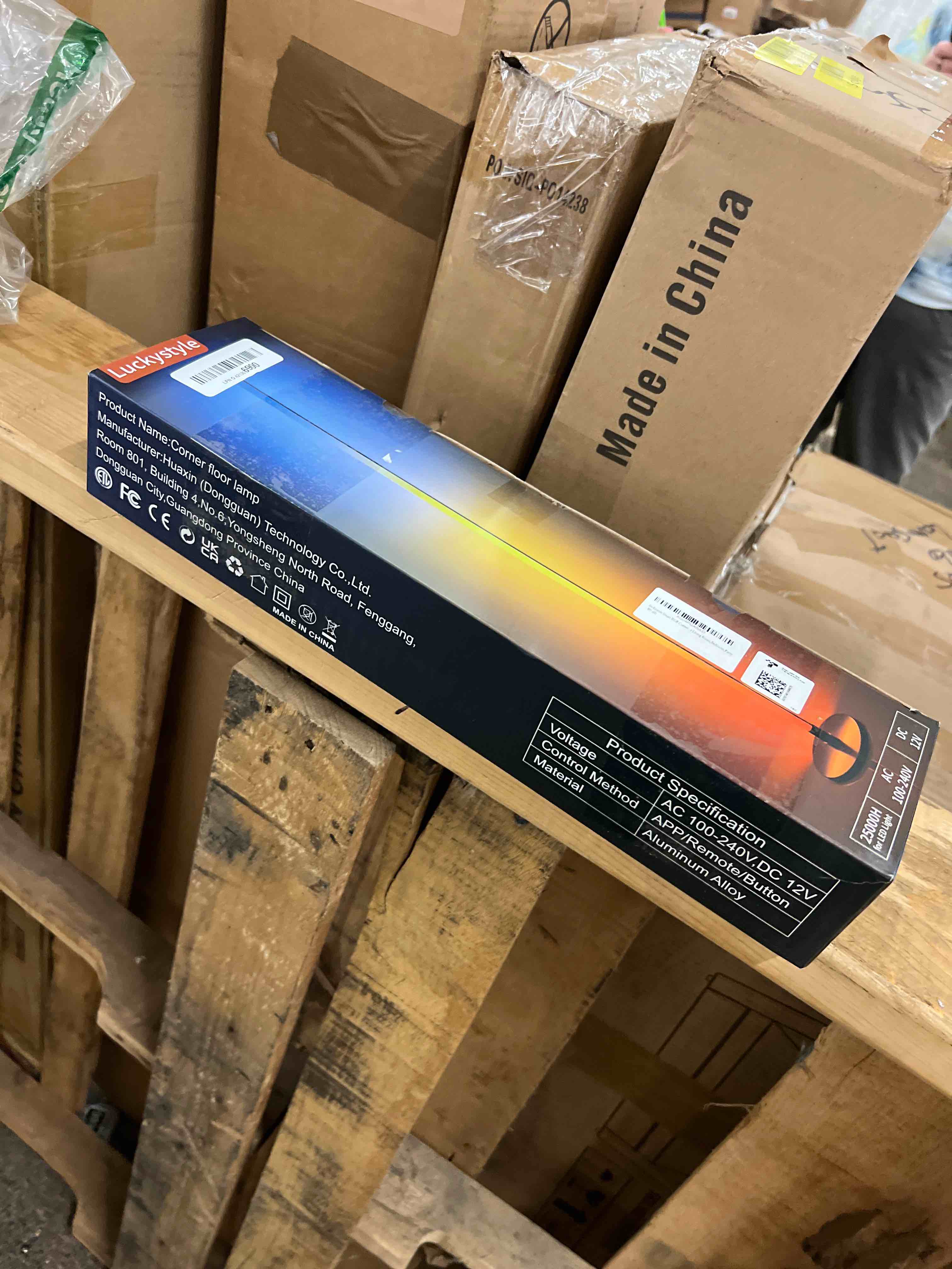 Condition photo showing New/Like New for luckystyle Smart RGB+IC Corner Floor Lamp,Bright LED Tall Modern Floor Lamp with APP and Remote,Ambient Lighting Color Changing Standing Lamps with Music Mode and Timing for Living Room,Bedroom,Party Black