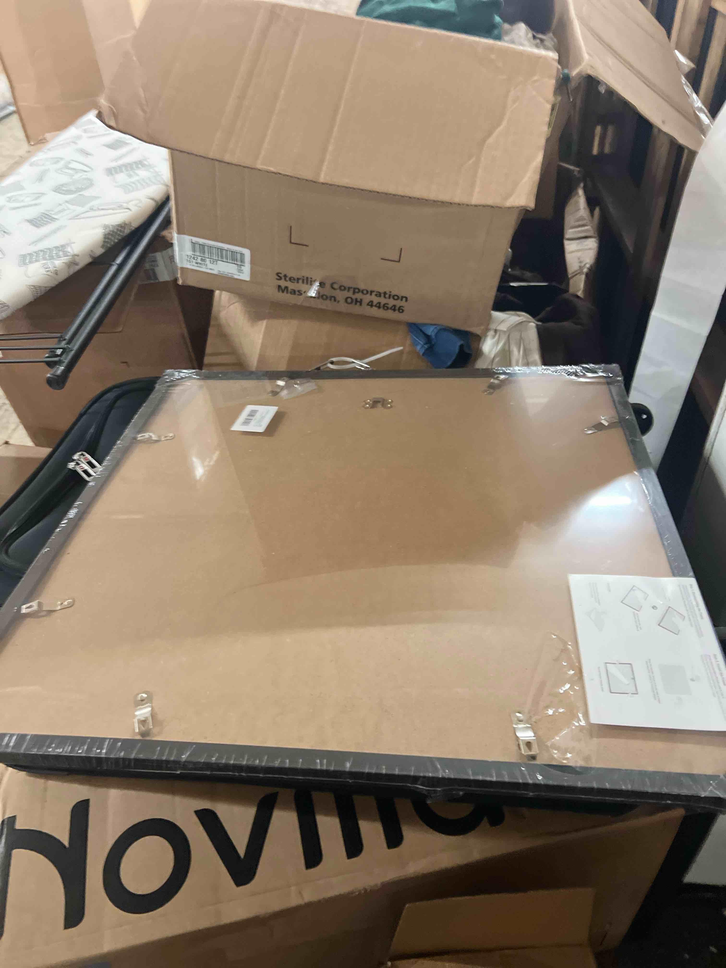 Condition photo showing New/Like New for 22x22 Picture Frame Black with 18x18 Mat, Display Photo 18x18 with Mat or 22 x 22 Without Mat, Wall Hanging Large 22x22 Poster Frame with Shatter Resistant Plexiglass, Black Black 22x22 inch