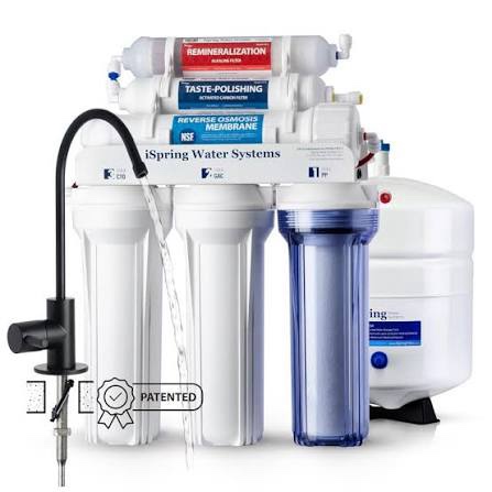 ispring rcc7ak-blk, nsf/ansi 58 certified, alkaline 6-stage reverse osmosis system with stylish black ro faucet, ph+ remineralization ro water filter system under sink sleek black faucet 6-stage, alkaline