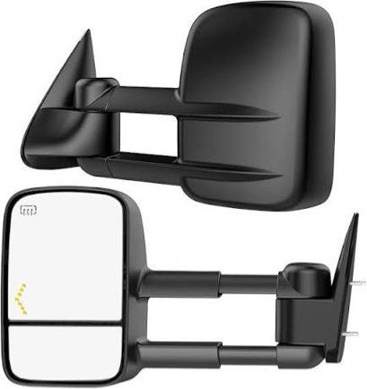 heated tow mirrors compatible with 2007-2013 chevy silverado & gmc sierra (2007 new) 1500 2500 3500 hd, tahoe suburban avalanche yukon, extended trailer towing side mirror w/led arrow turn light
