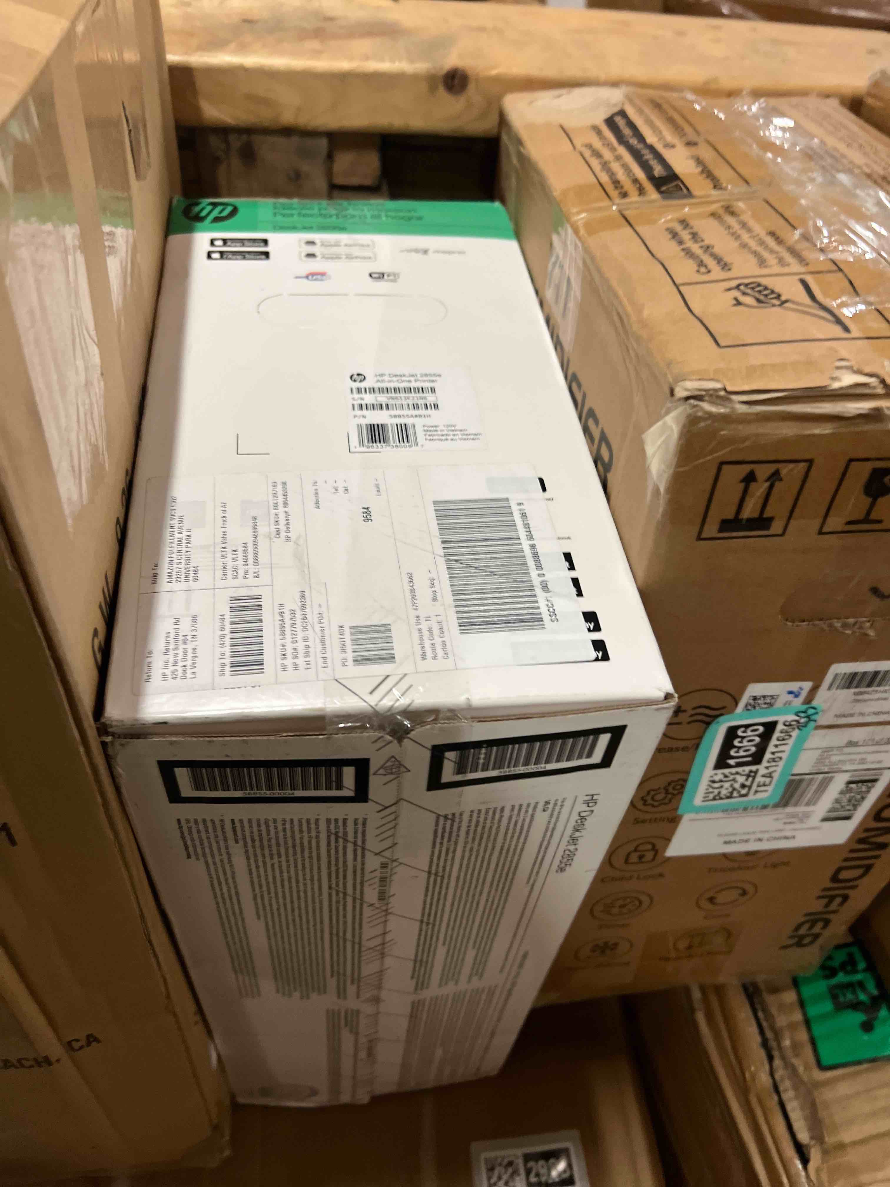 Condition photo showing New/Like New for hp deskjet 2855e wireless all-in-one color inkjet printer, scanner, copier, best-for-home, 3 month instant ink trial included. this printer is only 2.4 ghz capable. (588s5a)