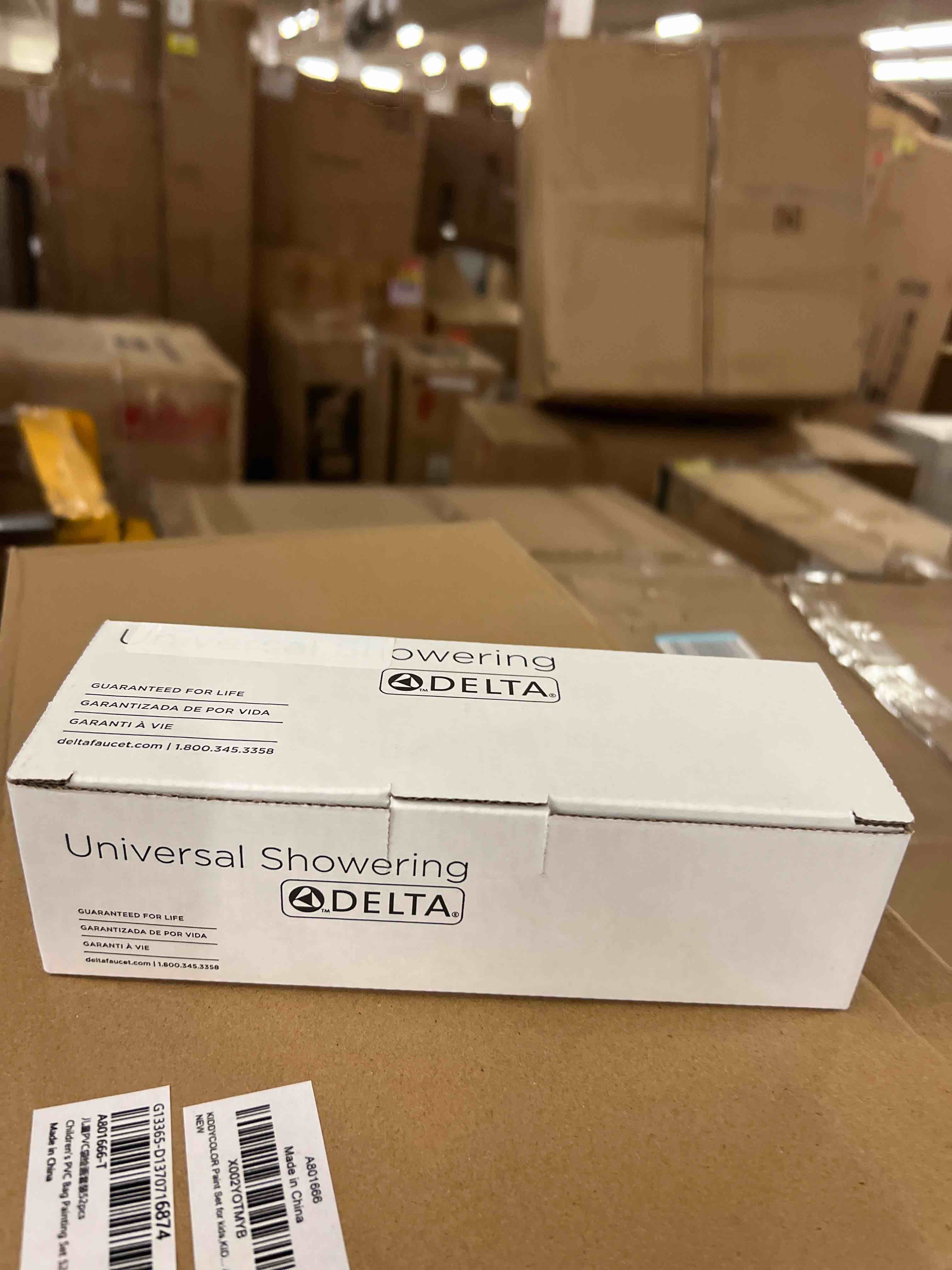 Condition photo showing New/Like New for delta faucet u4993-cz wall mounted shower arm and flange, 6", champagne bronze