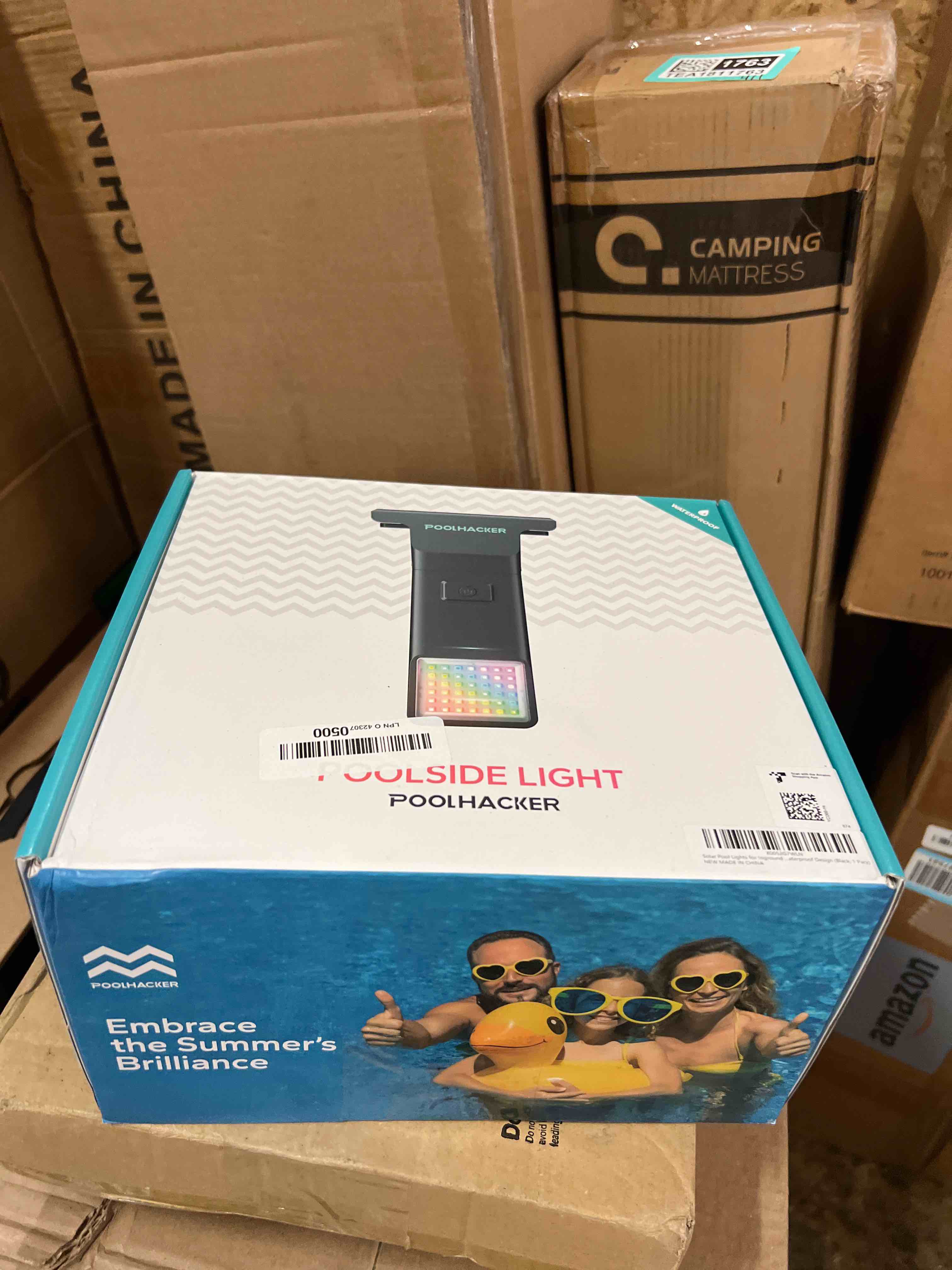 Condition photo showing New/Like New for solar pool lights for inground & above ground pool, 10-color 4-mode led pool lights, underwater swimming pool lights with timer, submersible pool lights with remote, waterproof design (black, 1 pack)