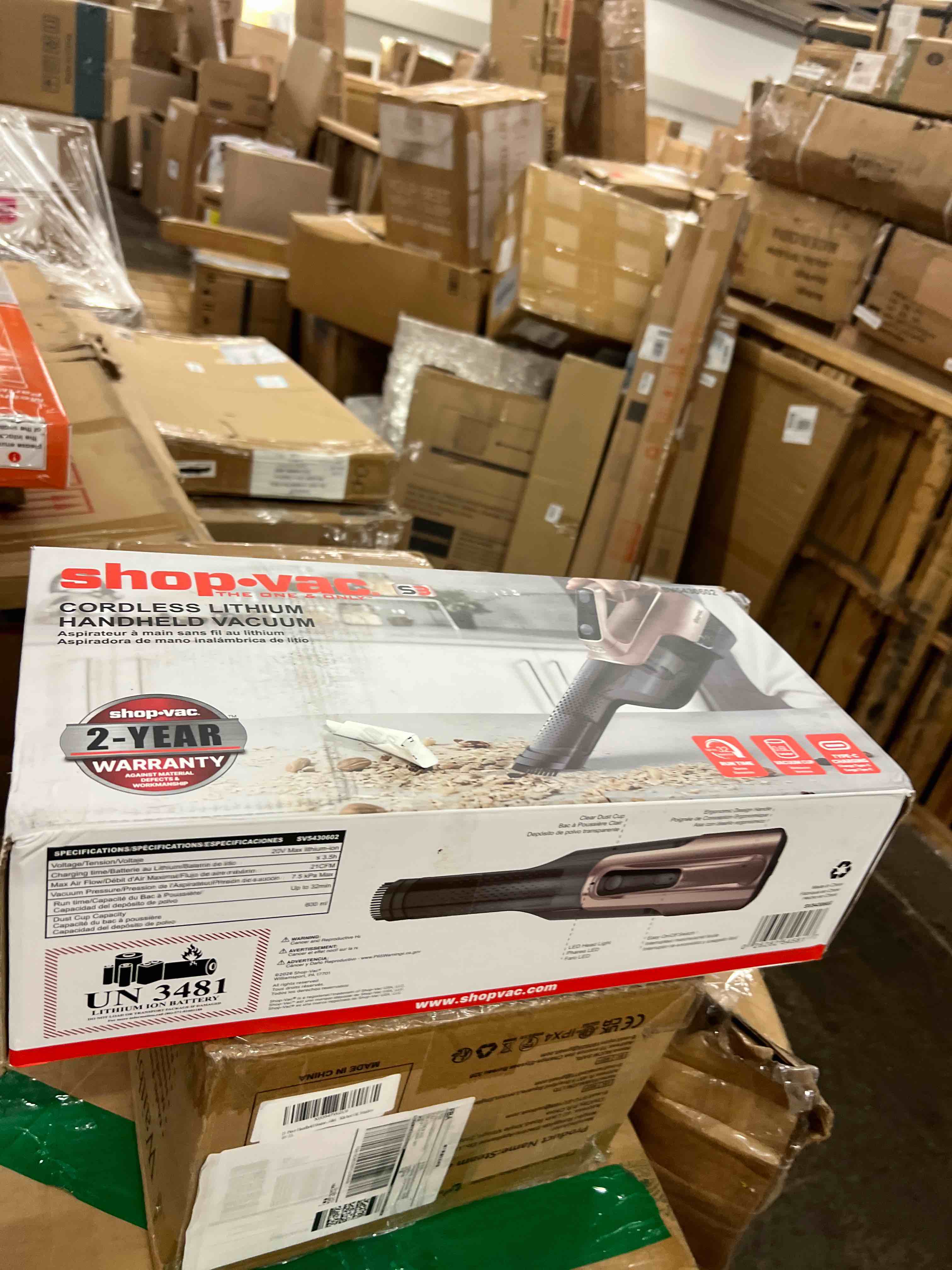 Condition photo showing New/Like New for shop-vac s3 20v handheld vacuum cordless, wall-mounted, champagne gold | dual-speed powerful portable car vacuum rechargeable, lightweight hand vacuum for home & car, led light, hepa filter