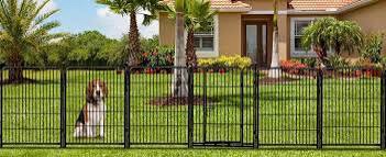 adavin tall garden fence with gate, 48 in(h) 8 panels heavy duty iron metal animal barrier fence, indoor dog playpen, temporary fencing, dog fence outdoor for yard, total17.7 ft(l), black 8panels-48in(h)×17.7ft(l)