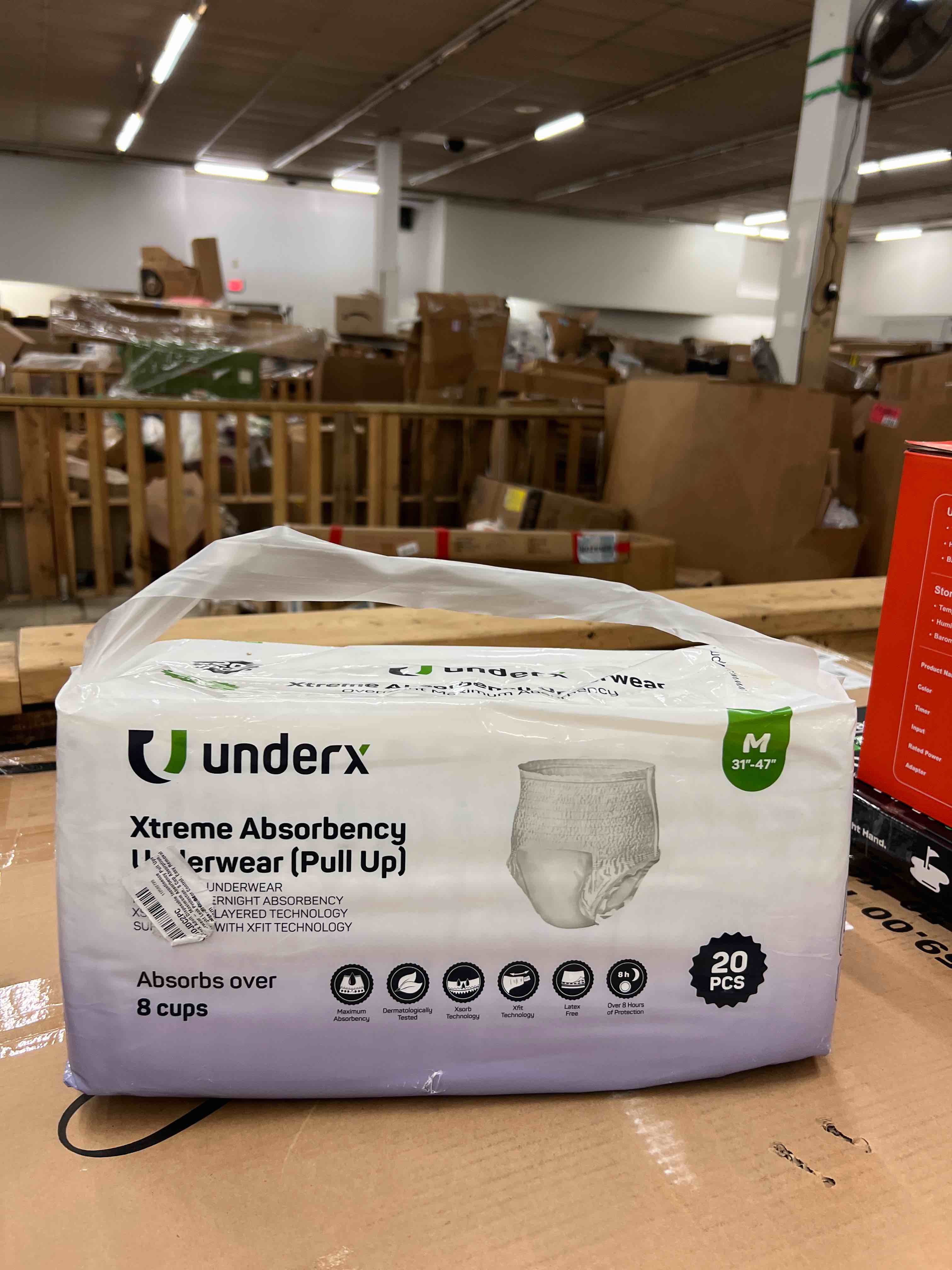 Condition photo showing New/Like New for underx adult incontinence underwear - overnight comfort xtreme absorbency pull ups for unisex  leak protection & disposable absorbent latex free  adult diapers (medium-20 count)