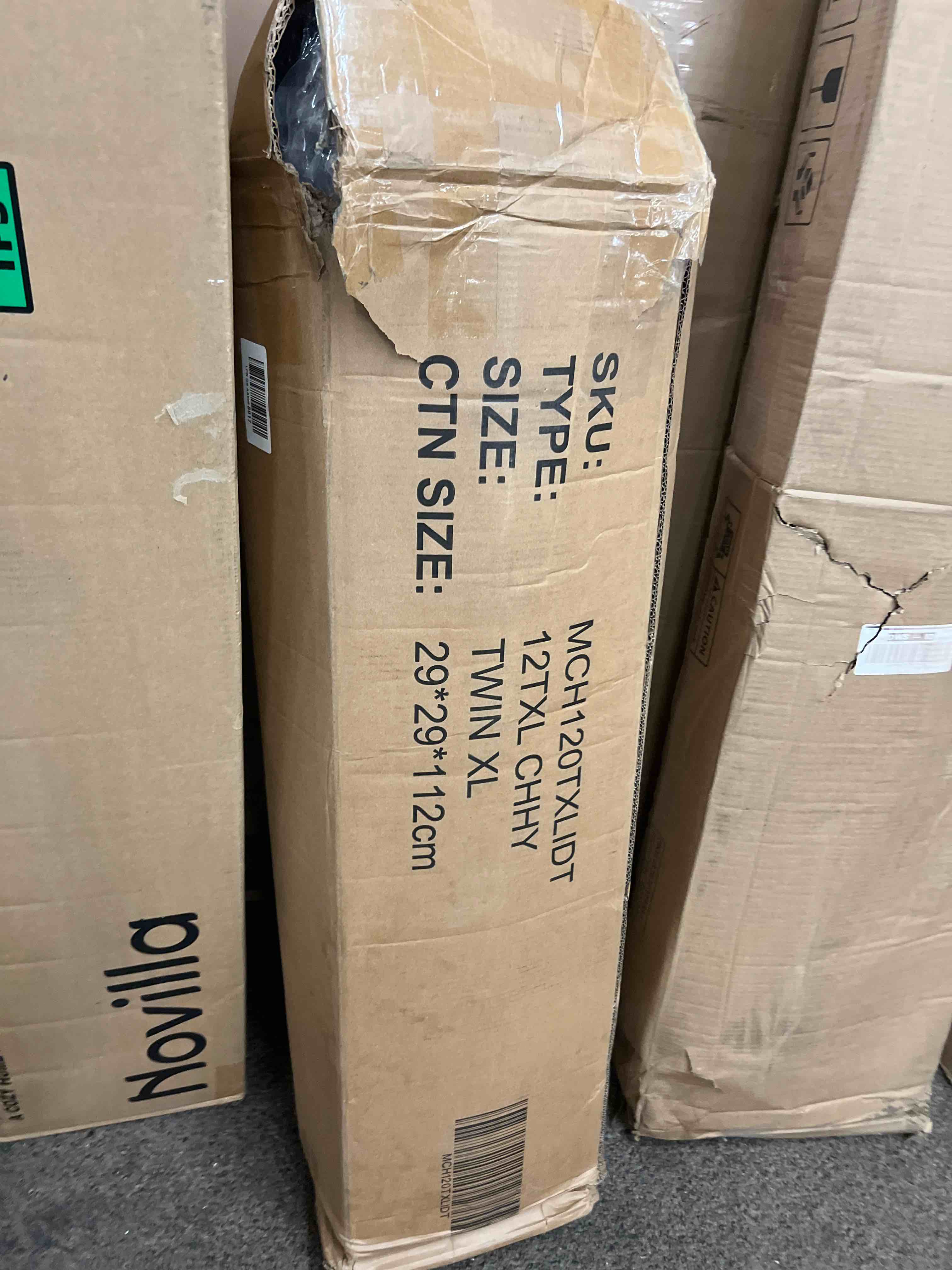 Condition photo showing New/Like New for twin xl mattress, 12 inch twin xl size hybrid mattress in a box, medium feel foam and individual pocket springs, extra edge support, pressure relief, certipur-us