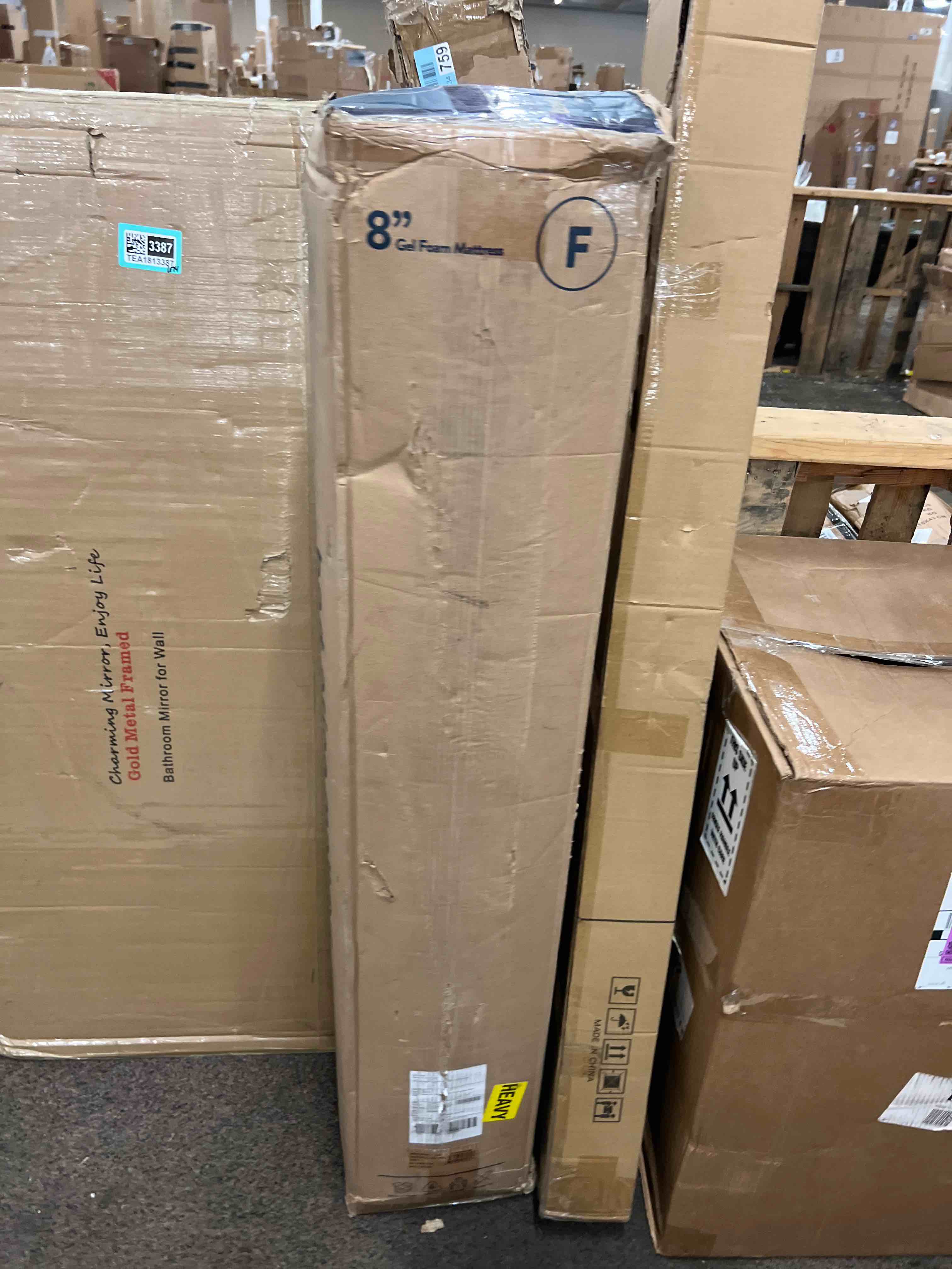 Condition photo showing New/Like New for best price mattress 8 inch memory foam mattress, medium firm, cooling gel infused, certified safe foams & fabric, mattress in a box, full full essential gel full