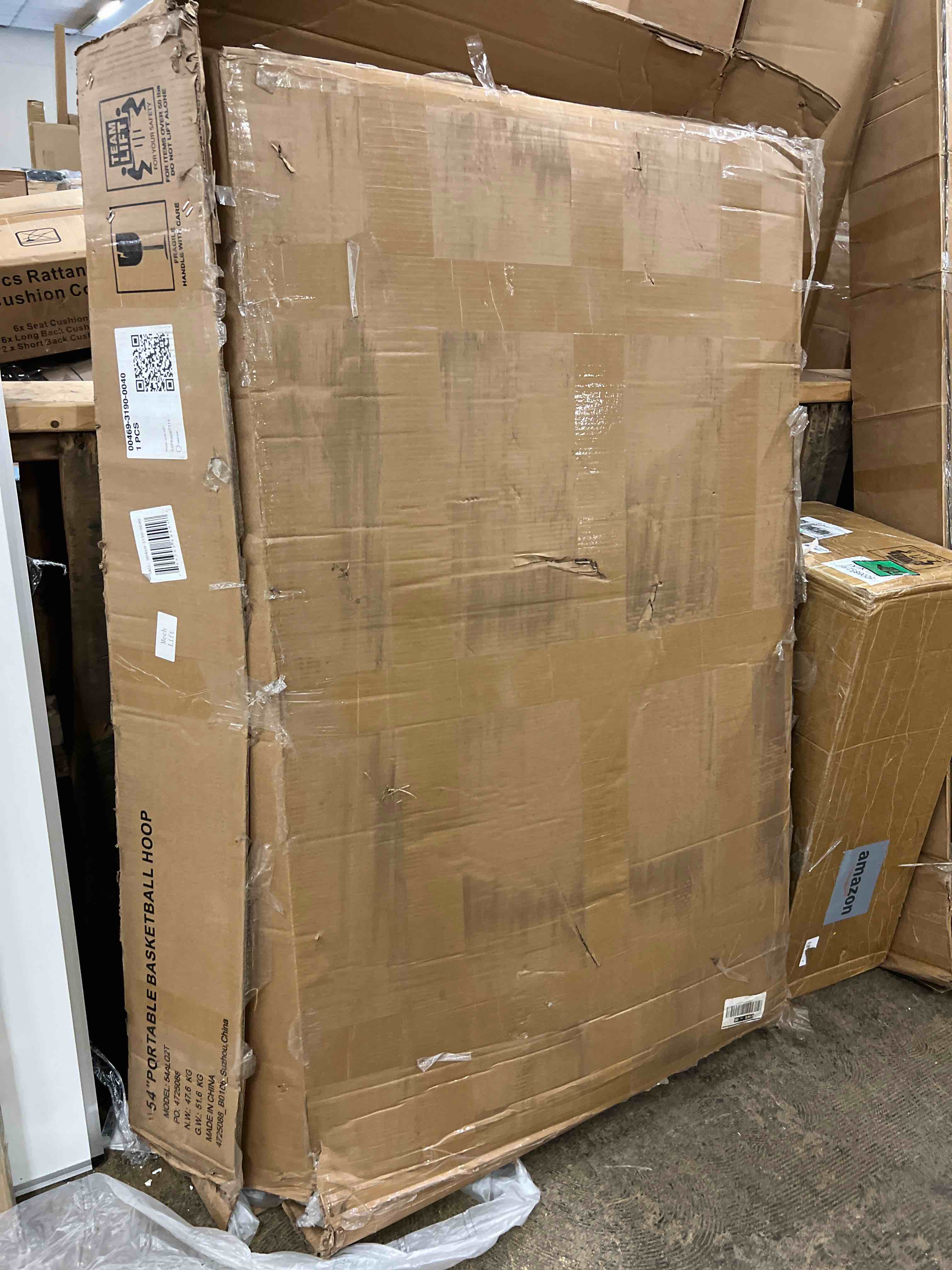 Condition photo showing New/Like New for accu level crank lift basketball hoop outdoor 7.5-10ft adjustable portable basketball goal for youth and adults 54" angle adjustable pc backboard and large fillable base