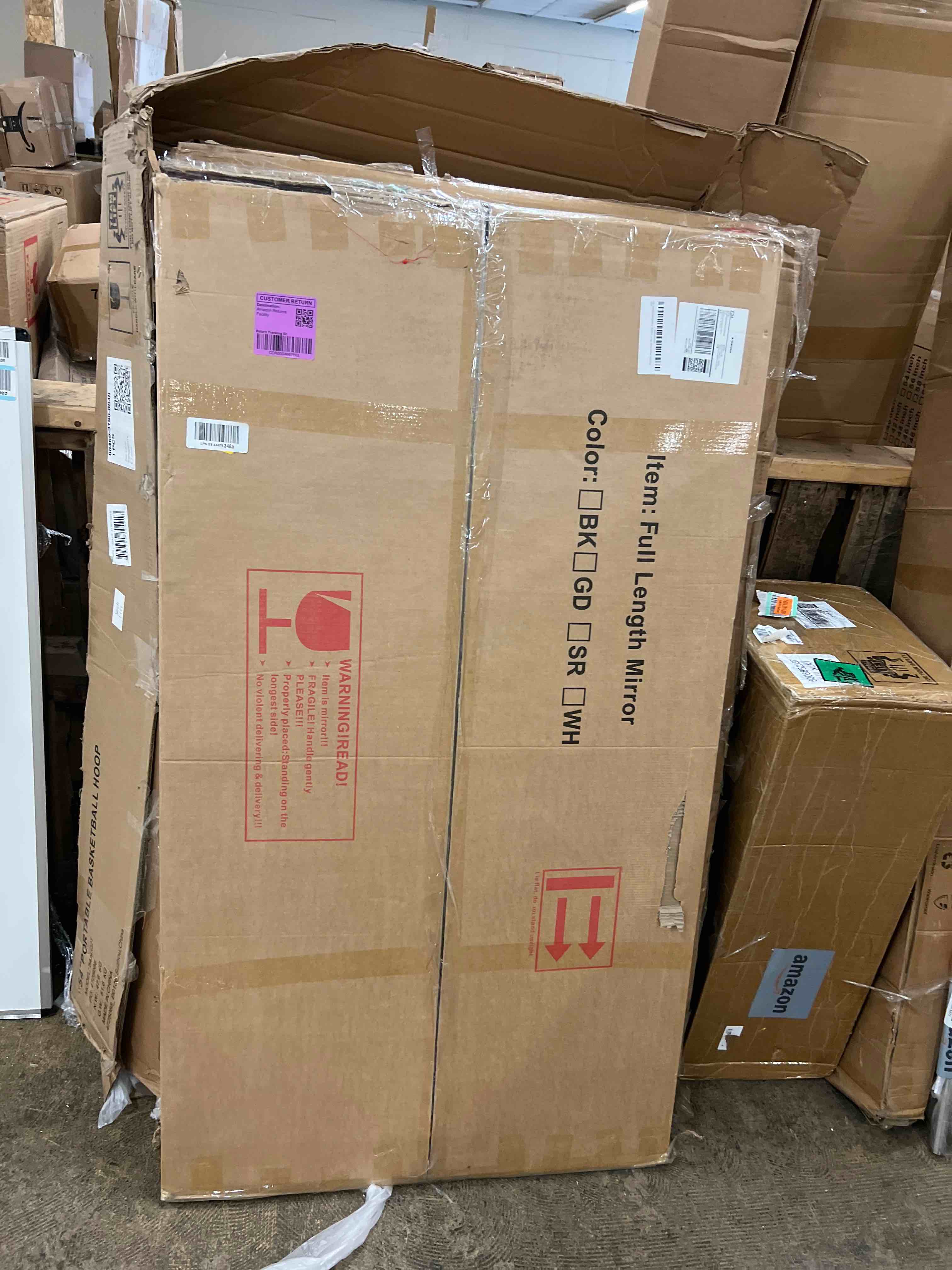 Condition photo showing New/Like New for home gym mirror - 55x30 inch, 3pcs frameless tempered glass full body mirror for wall mount - ideal for yoga, workout, bedroom, dance studio (silver)