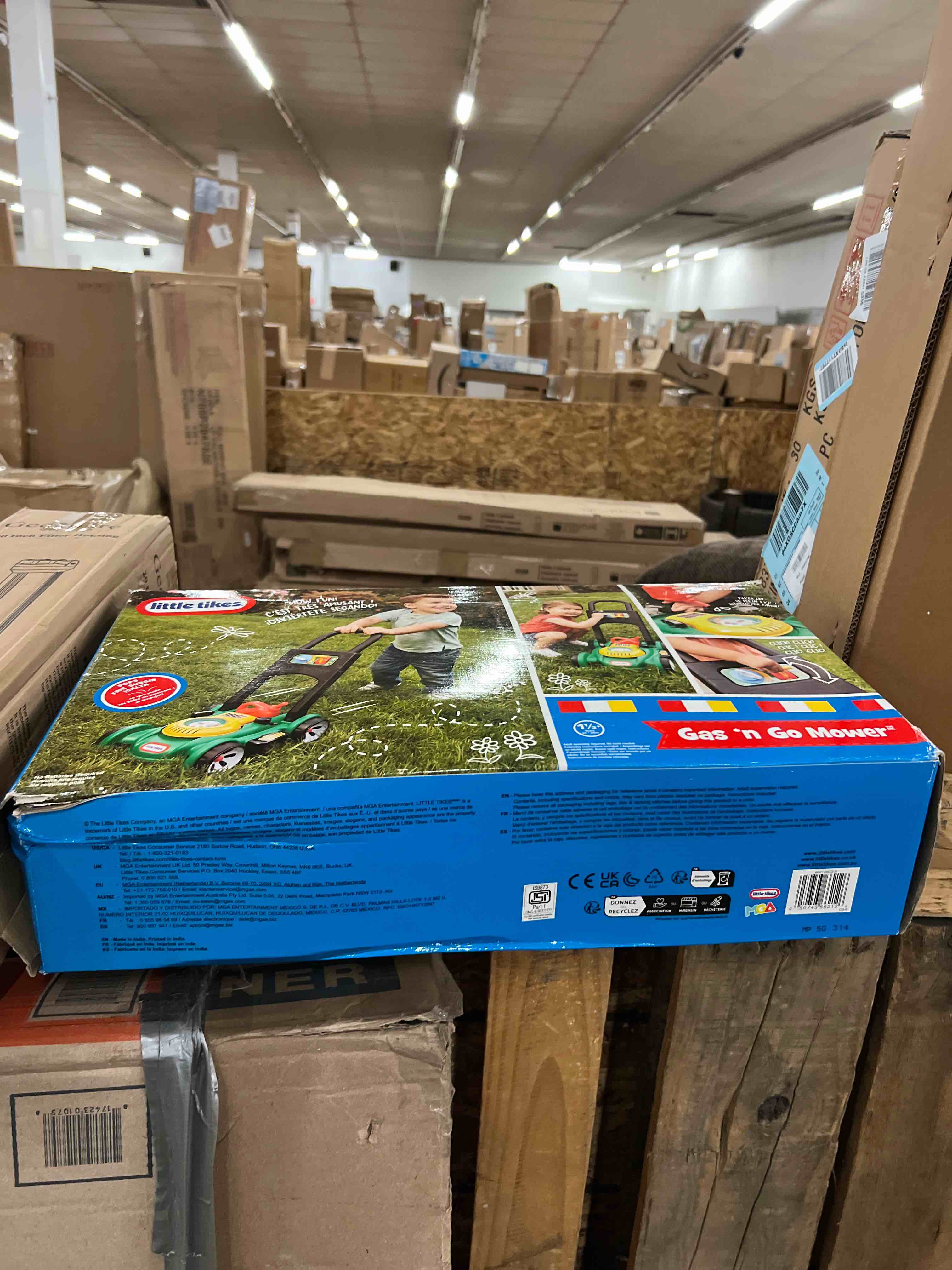 Condition photo showing New/Like New for little tikes gas 'n go mower kids toys for toddlers boys girls age 18 months and older, indoor outdoor push gardening summer toy gifts for birthday