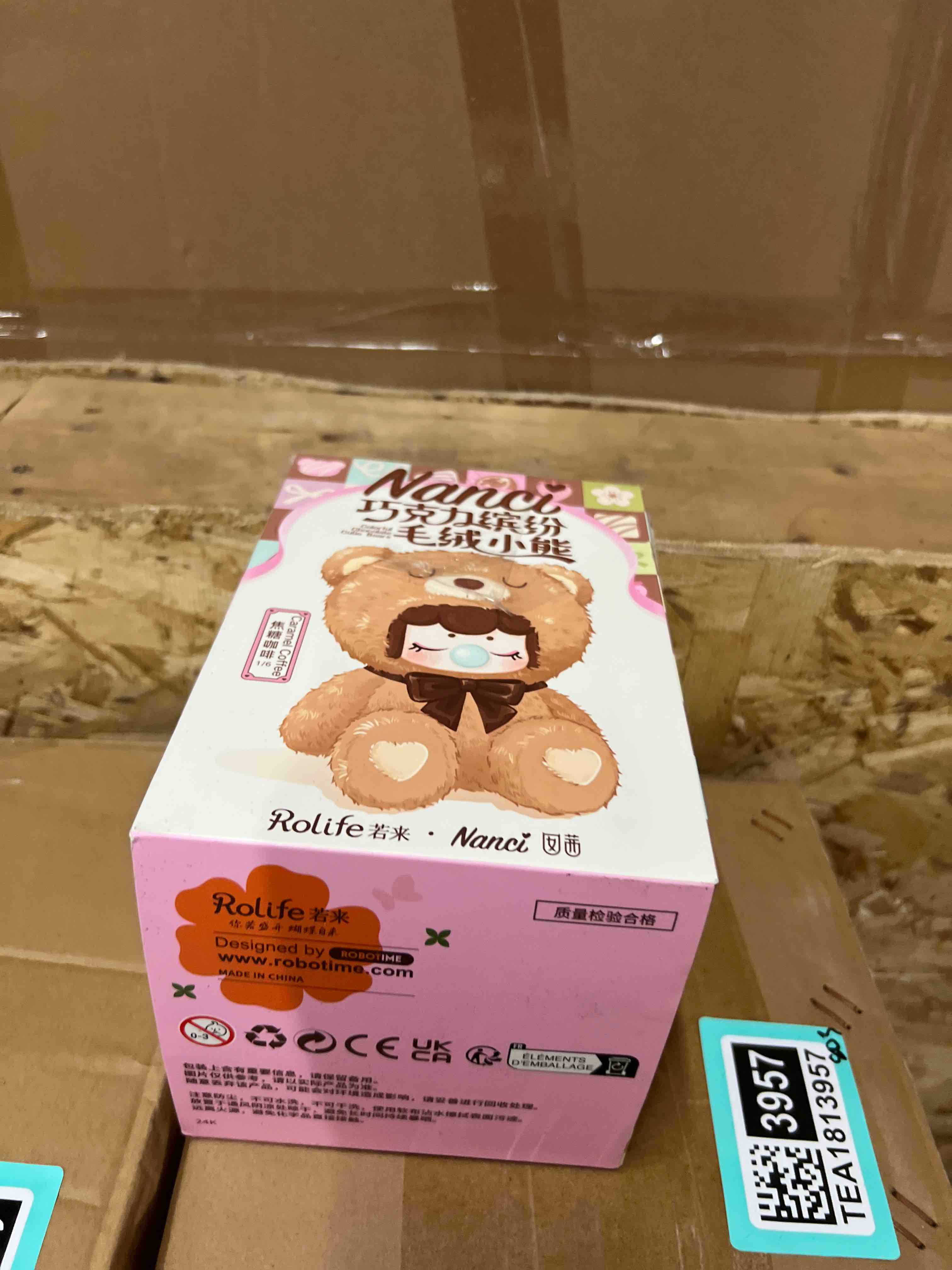 Condition photo showing New/Like New for robotime plush doll blind box figure,7 inches cute anime plush doll mystery box popular collectible toy creative kits for birthday gifts/christmas holiday chocolate colorful plush bear (1 pcs)