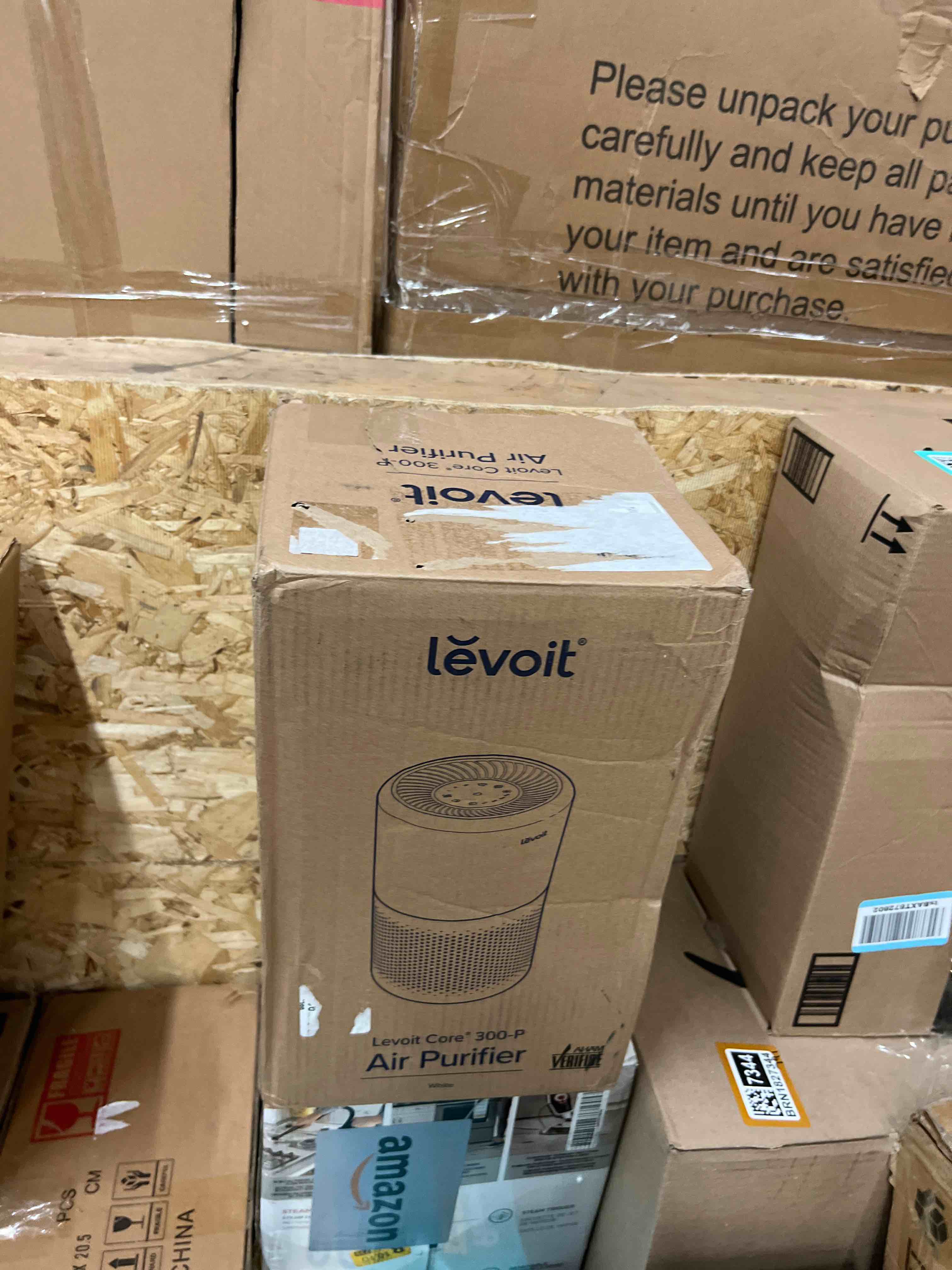 Condition photo showing New/Like New for levoit air purifier for home allergies pet hair in bedroom, covers up to 1073 ft² by 56w high torque motor, aham verifide, 3-in-1 filter with hepa sleep mode, remove dust smoke odor, core300-p, white