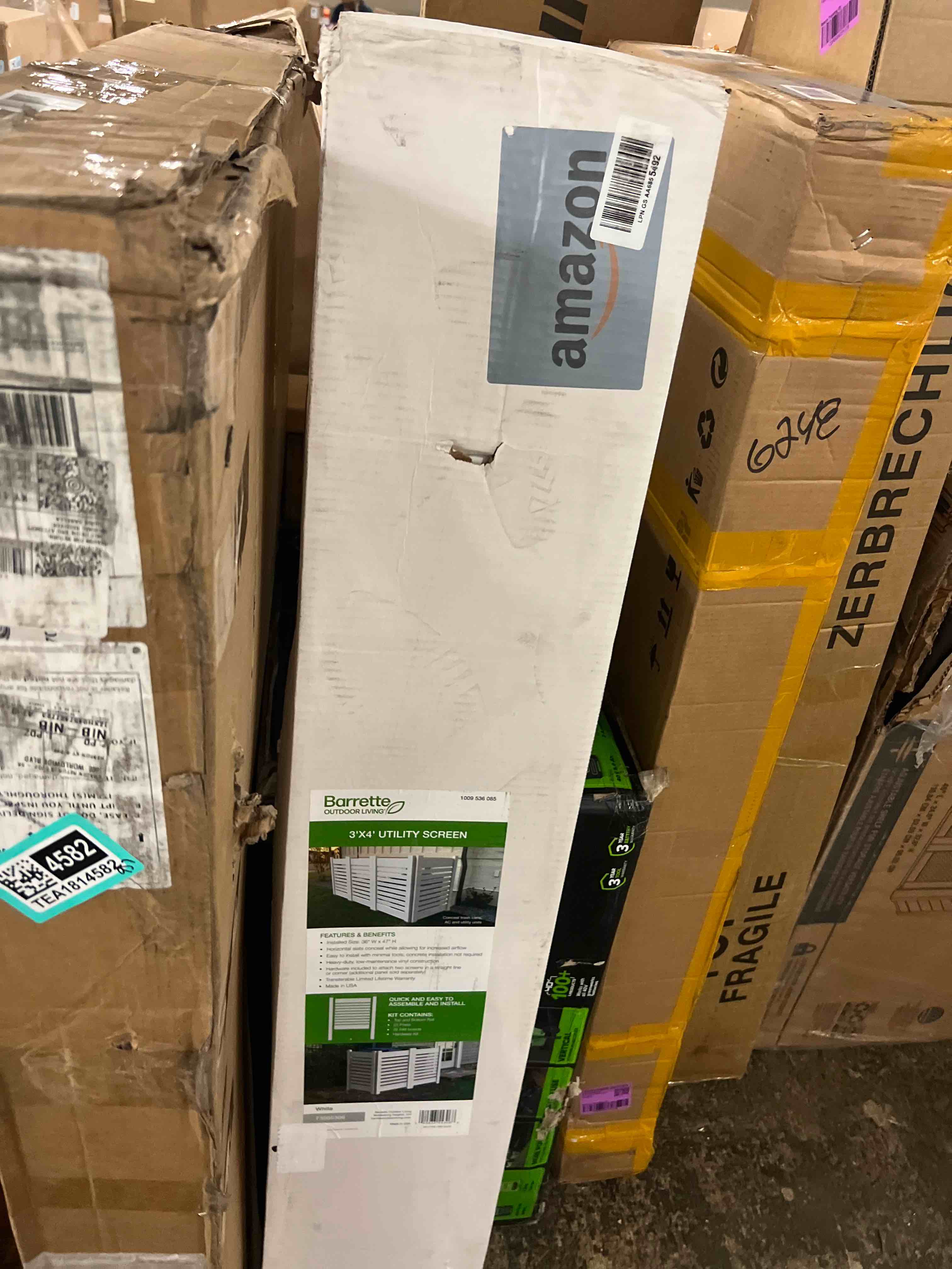 Condition photo showing New/Like New for 3 ft. x 4 ft. white vinyl utility screen